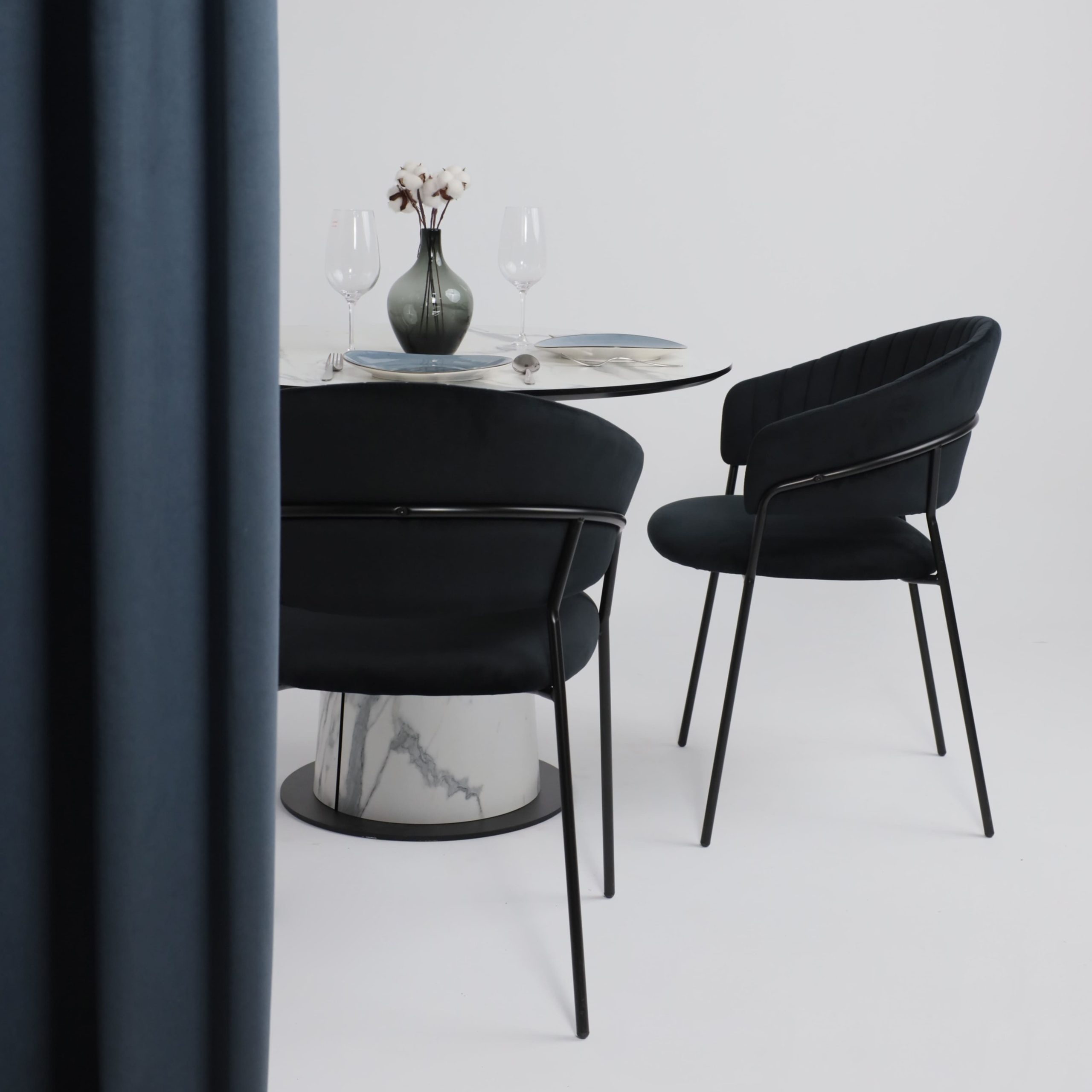 Стол AV 1317, HPL+МДФ, нераздвижной 1000 Мрамор белый/черный