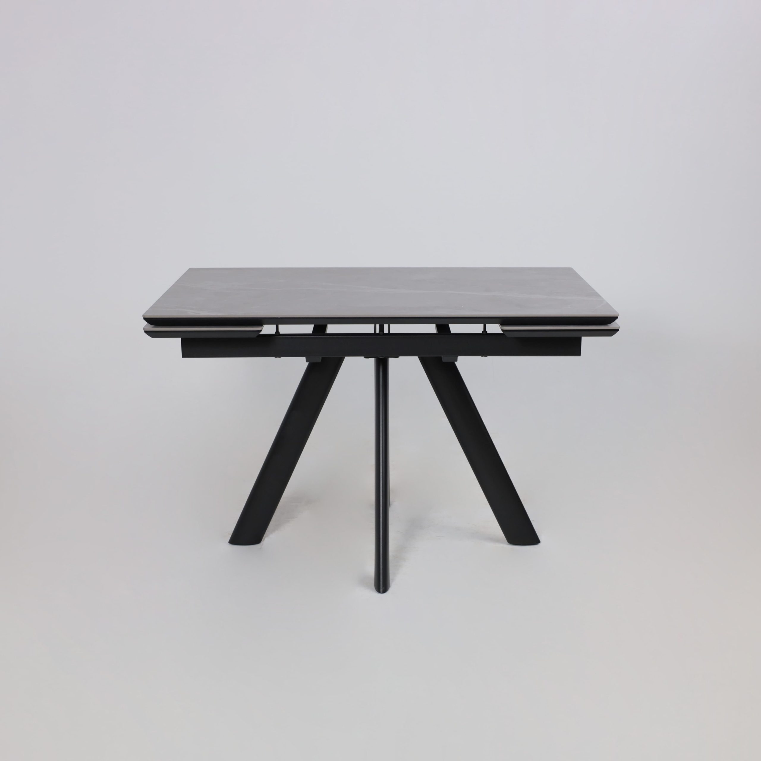 Стол JACK-120, раздвижной 120(30+30)х80, STONE GREY ST CER/Черный