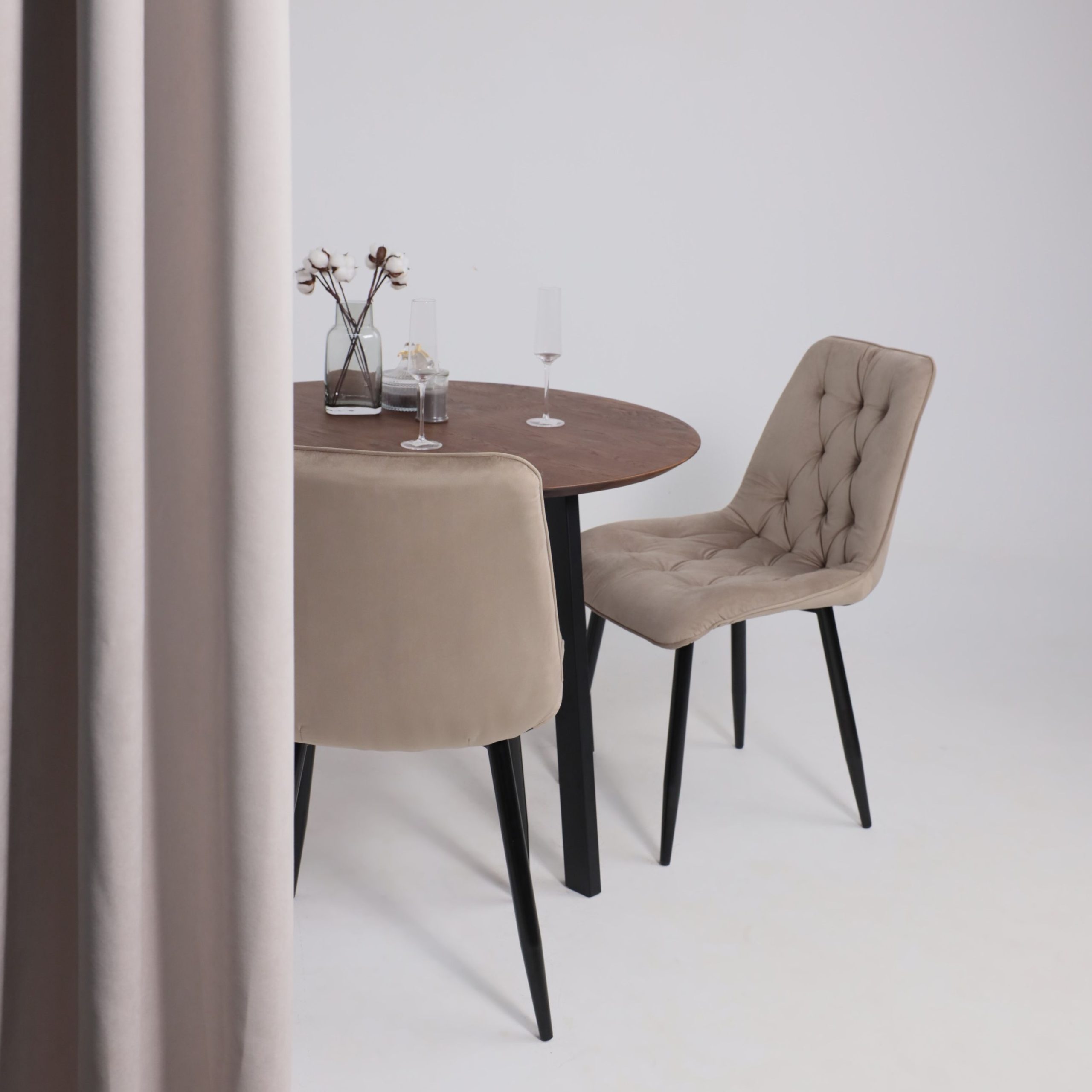 Стул ASTRA, 2, бежевый велюр HLR-08/черный