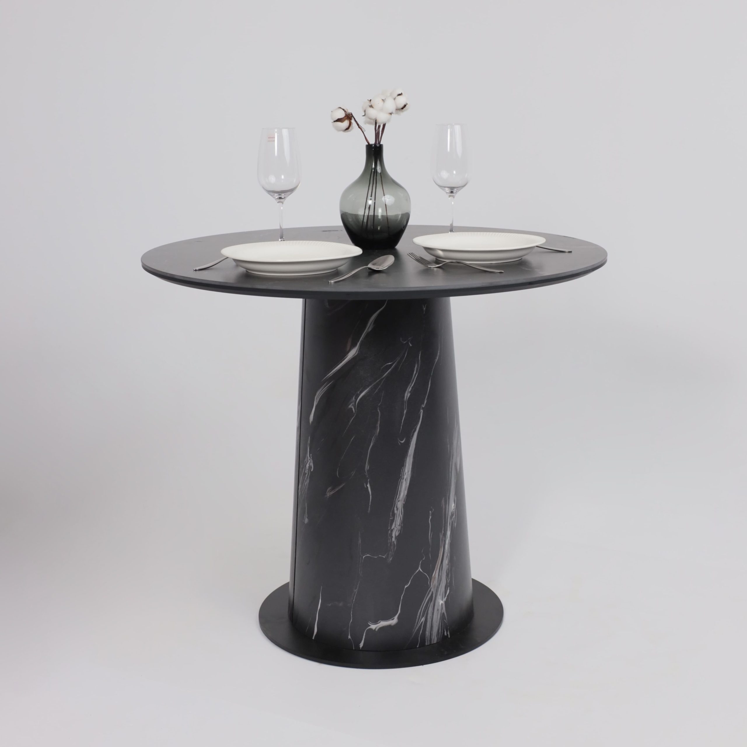 Стол AV 2317, МДФ+керамика, нераздвижной 900 черный, матовый SHAKESPEARE/черный+HPL Асти