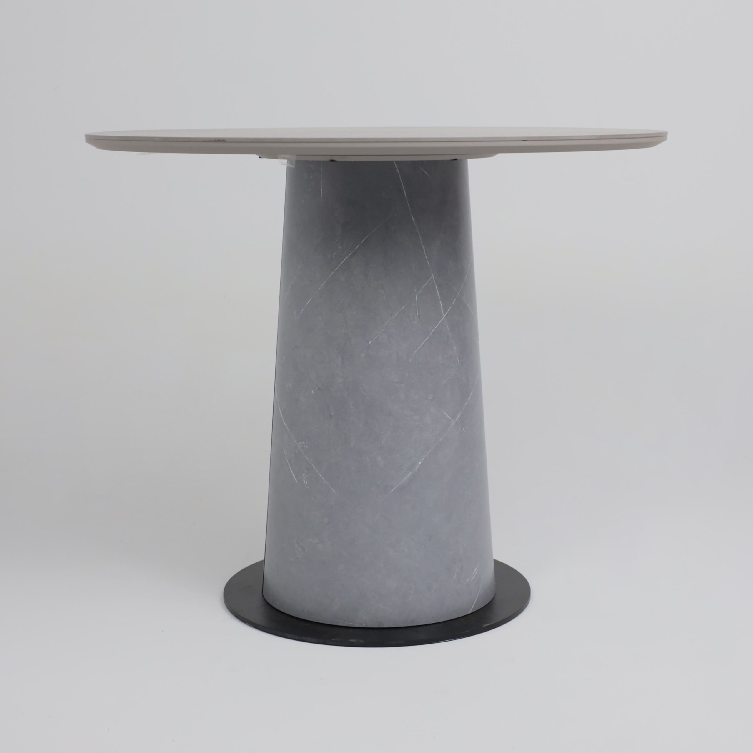 Стол AV 2317, МДФ+керамика, нераздвижной 900 серый, матовый LARKA GREY/черный+HPL Будда