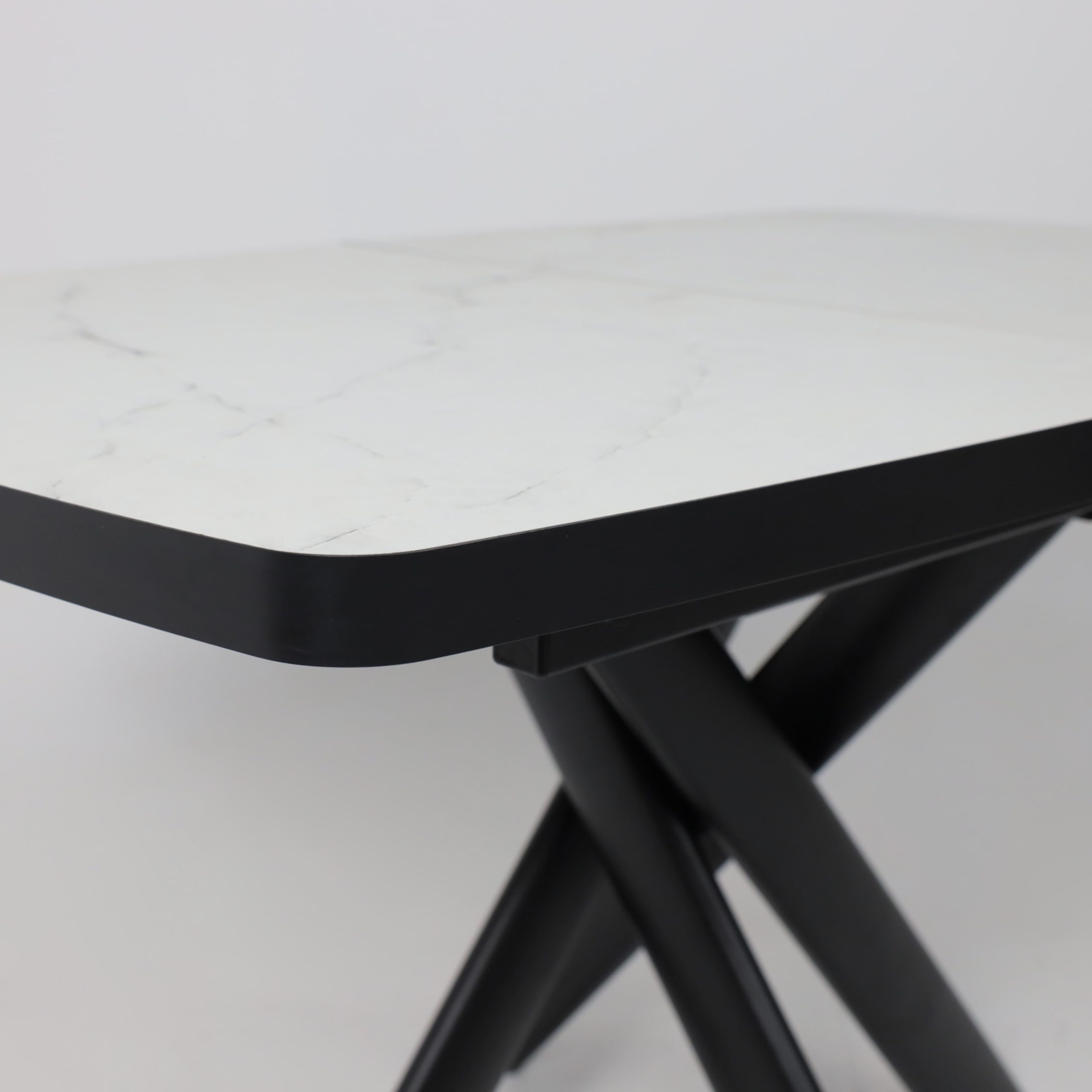 Стол LEONEL-130, раздвижной 130(165)х85, Кварцит-HPL/Черный