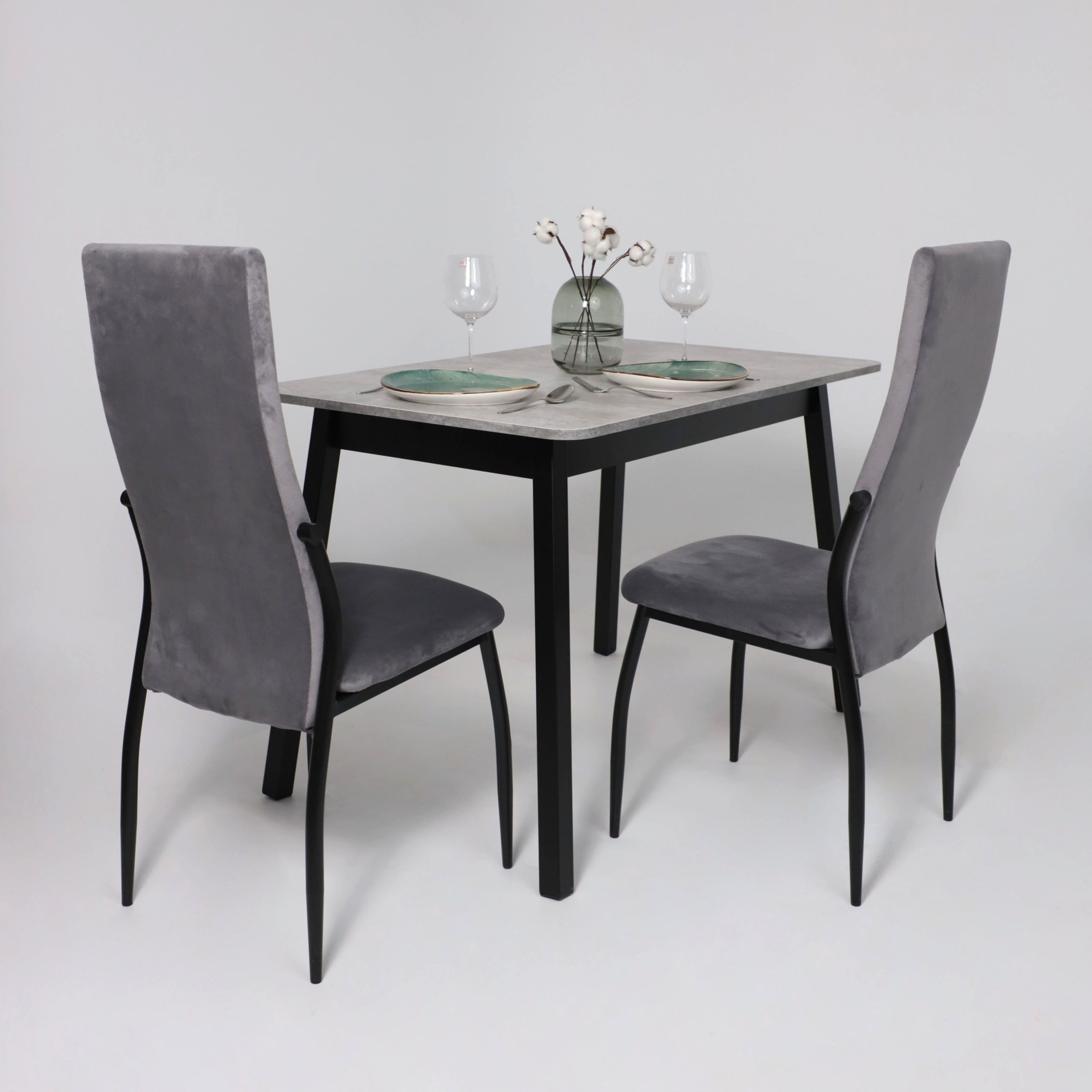 Стол TIRK RADIAL-110, раздвижной 110(142)х70, Серый сланец/Чёрный