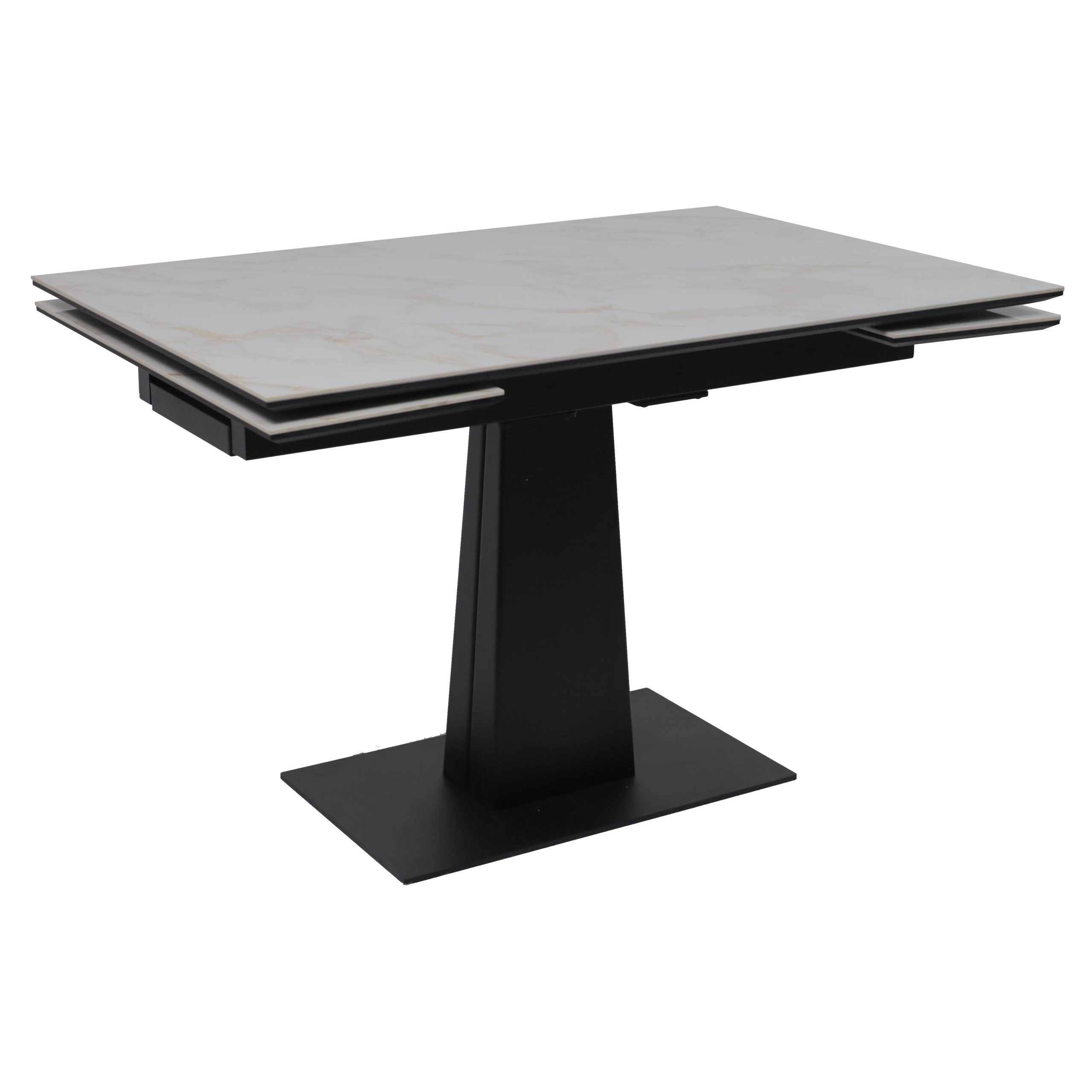 Стол AV 2119, МДФ+керамика, раздвижной 1200 (1800)*800 белый, глянцевый CARLA LARKIN /черный