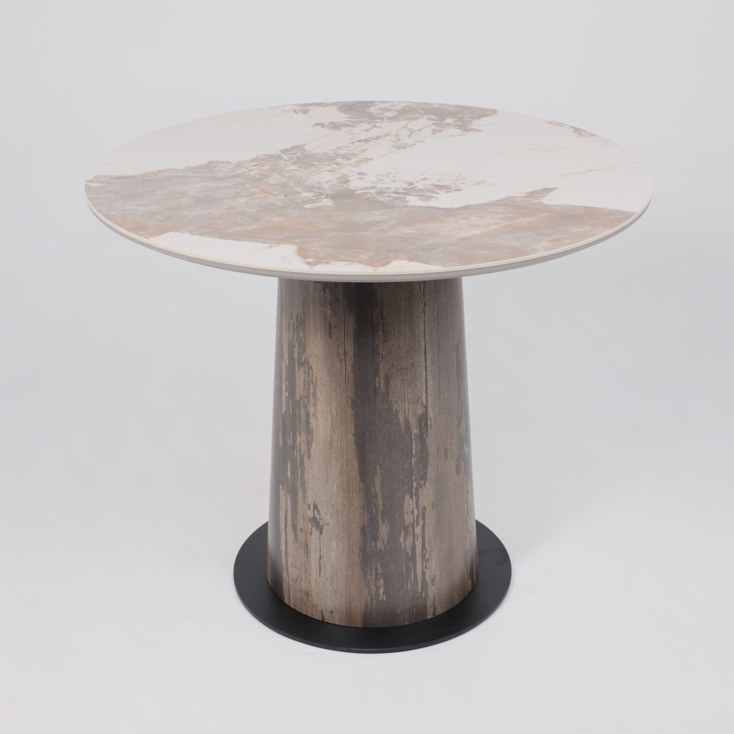 Стол AV 2317, МДФ+керамика, нераздвижной 900 белый, глянцевый PANDORA/черный+HPL Ипанема