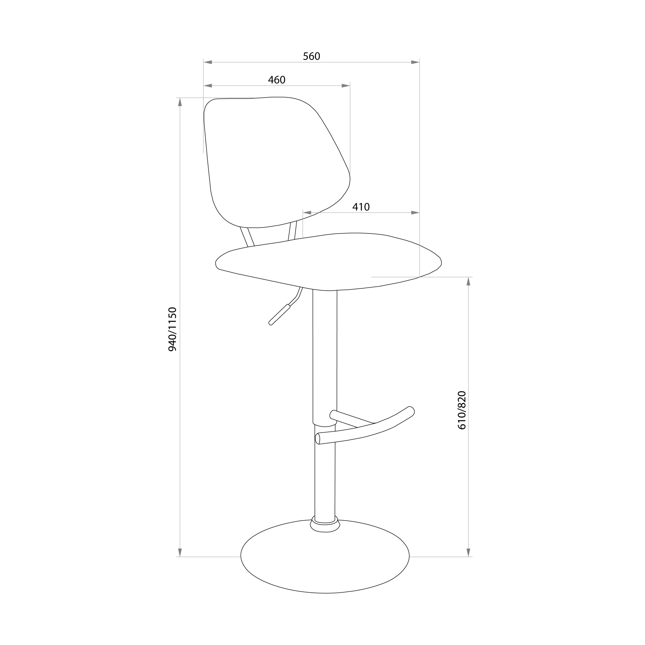 Стул барный JESSY, темно-серая ткань/черный