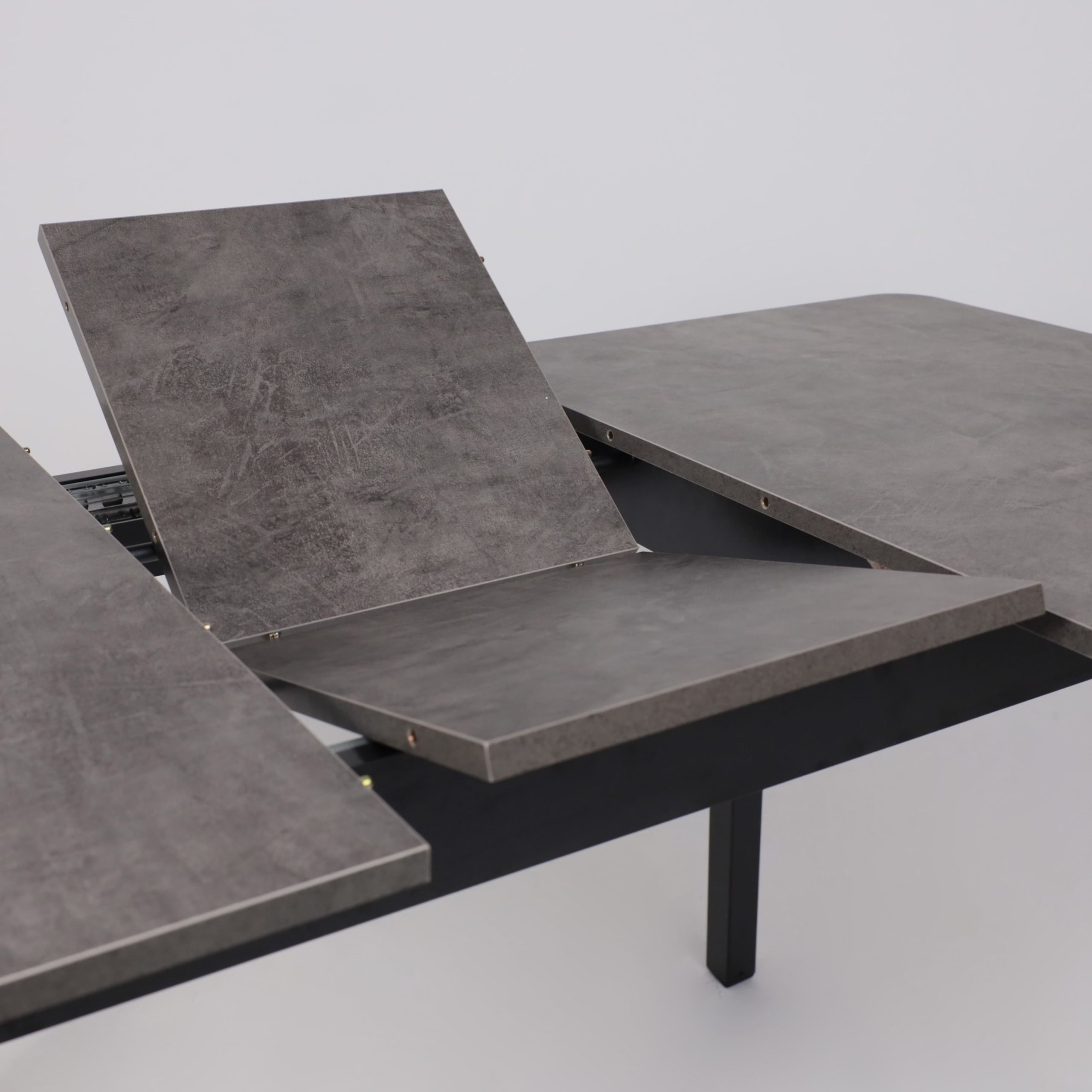 Стол TIRK RADIAL-110, раздвижной 110(142)х70, Дымчатая керамика/Чёрный