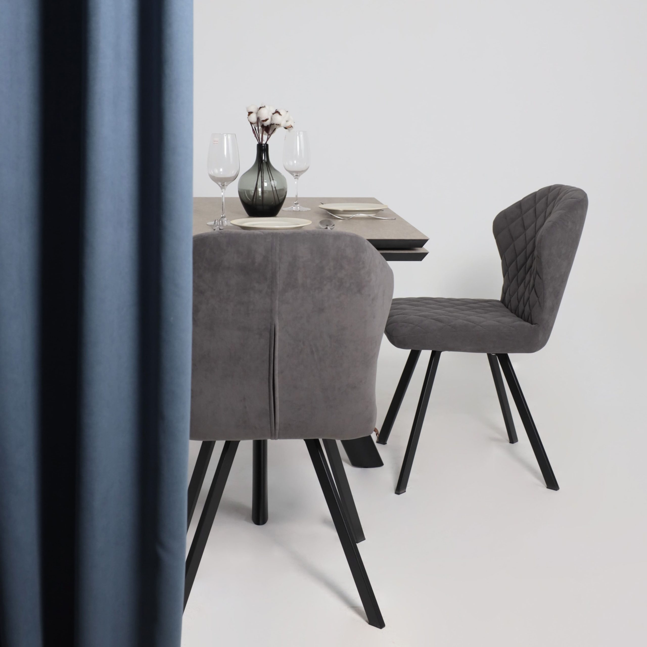 Стол JACK-120, раздвижной 120(30+30)х80, БЕЖЕВЫЙ КАМЕНЬ - COMPAKT CER/Черный