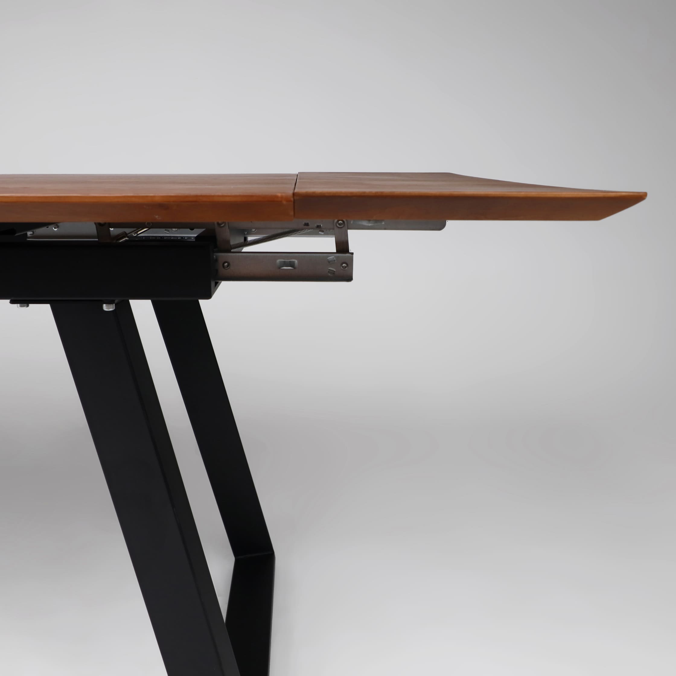 Стол САНГАЙ раздвижной, 160(220)*80*80, дуб мореный/ черный (ПрР-7 DSW (02) ТрН/Р-80)