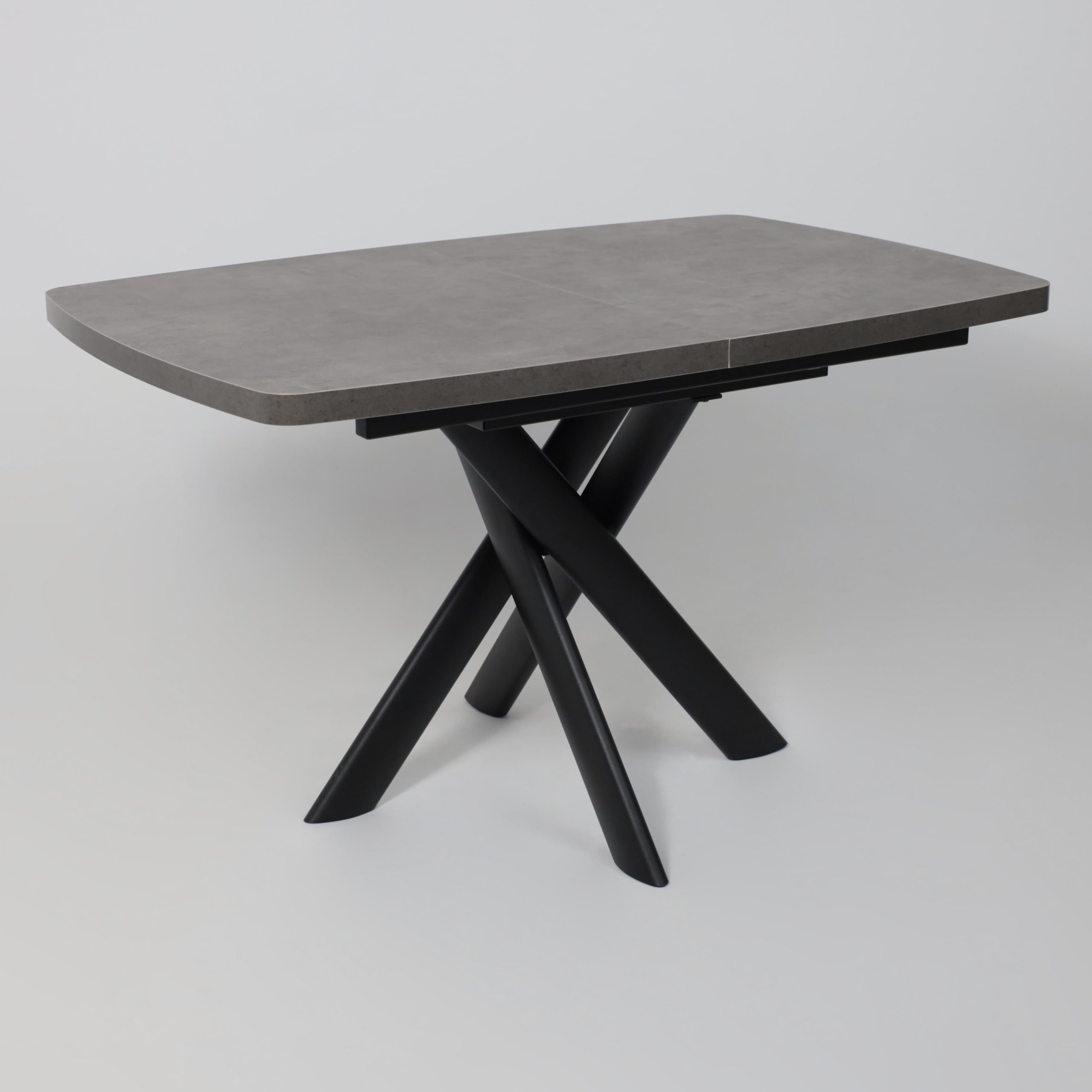 Стол LEONEL-130, раздвижной 130(165)х85, Дымчатая керамика/Черный