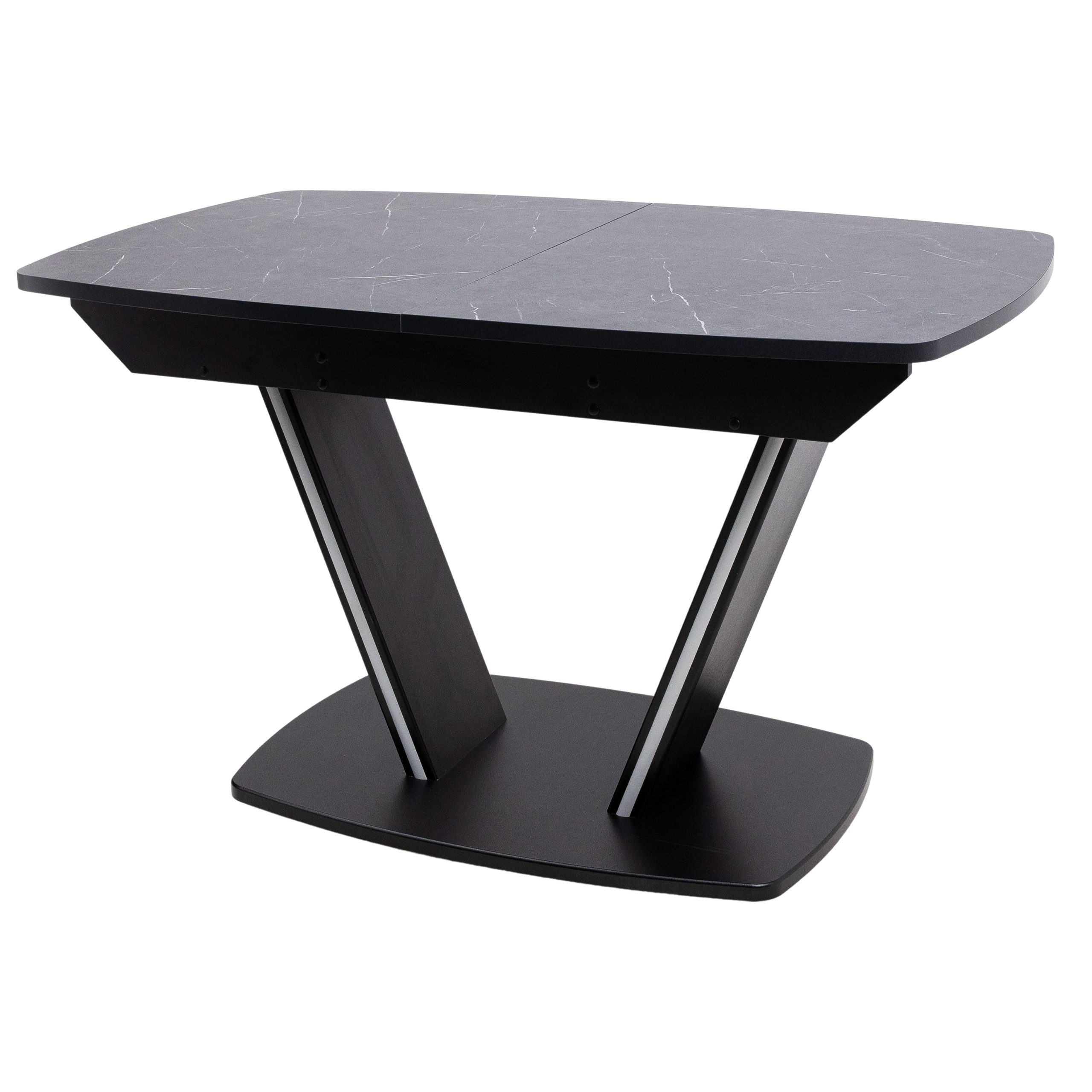 Стол ДРЕЗДЕН, пластик премиум 1300(1615)*800, Камень черный/Черный