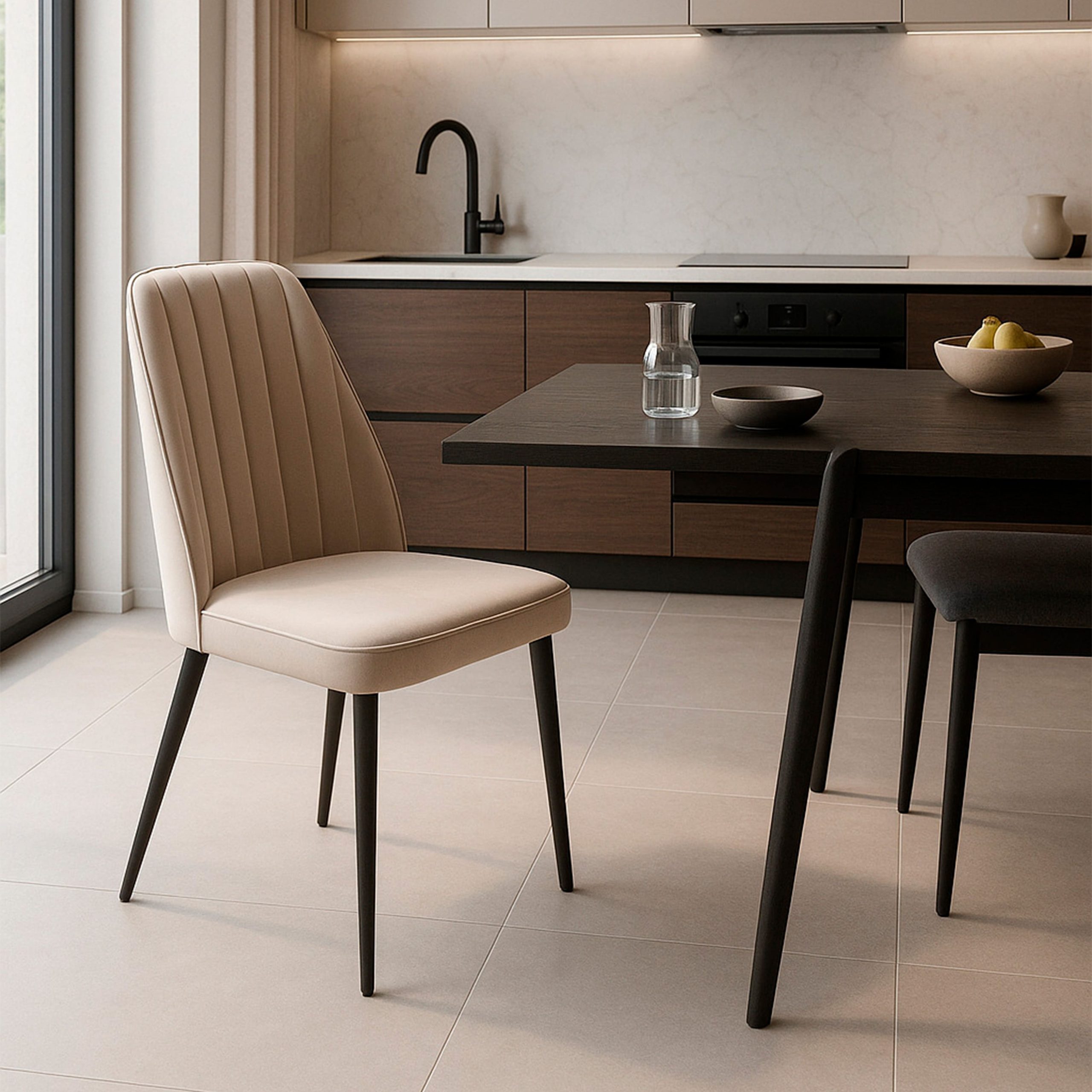 Стул LEONARD M, d07 PEARL GREY LUXчерный