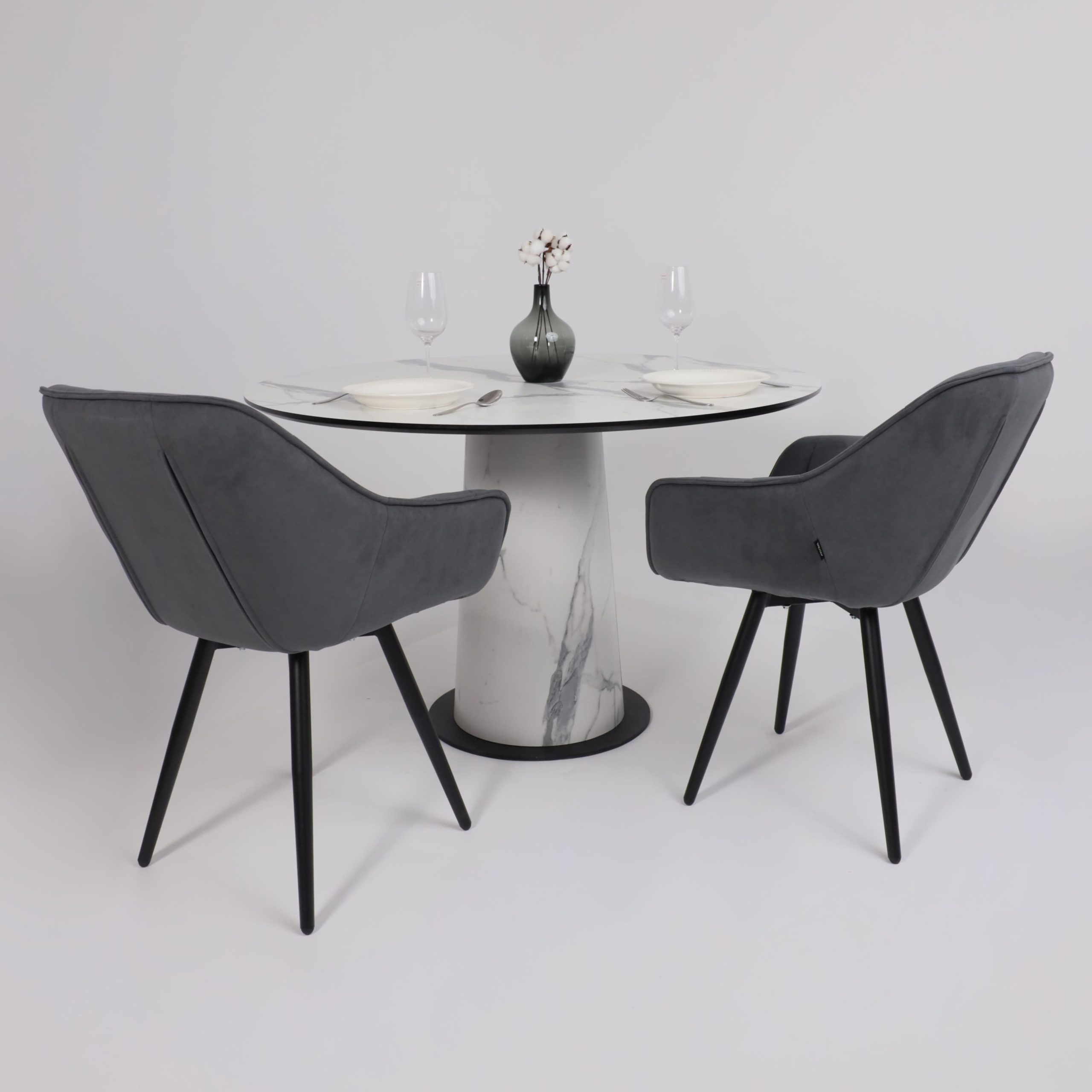 Стол AV 1317, HPL+МДФ, нераздвижной 1200 Мрамор белый/черный