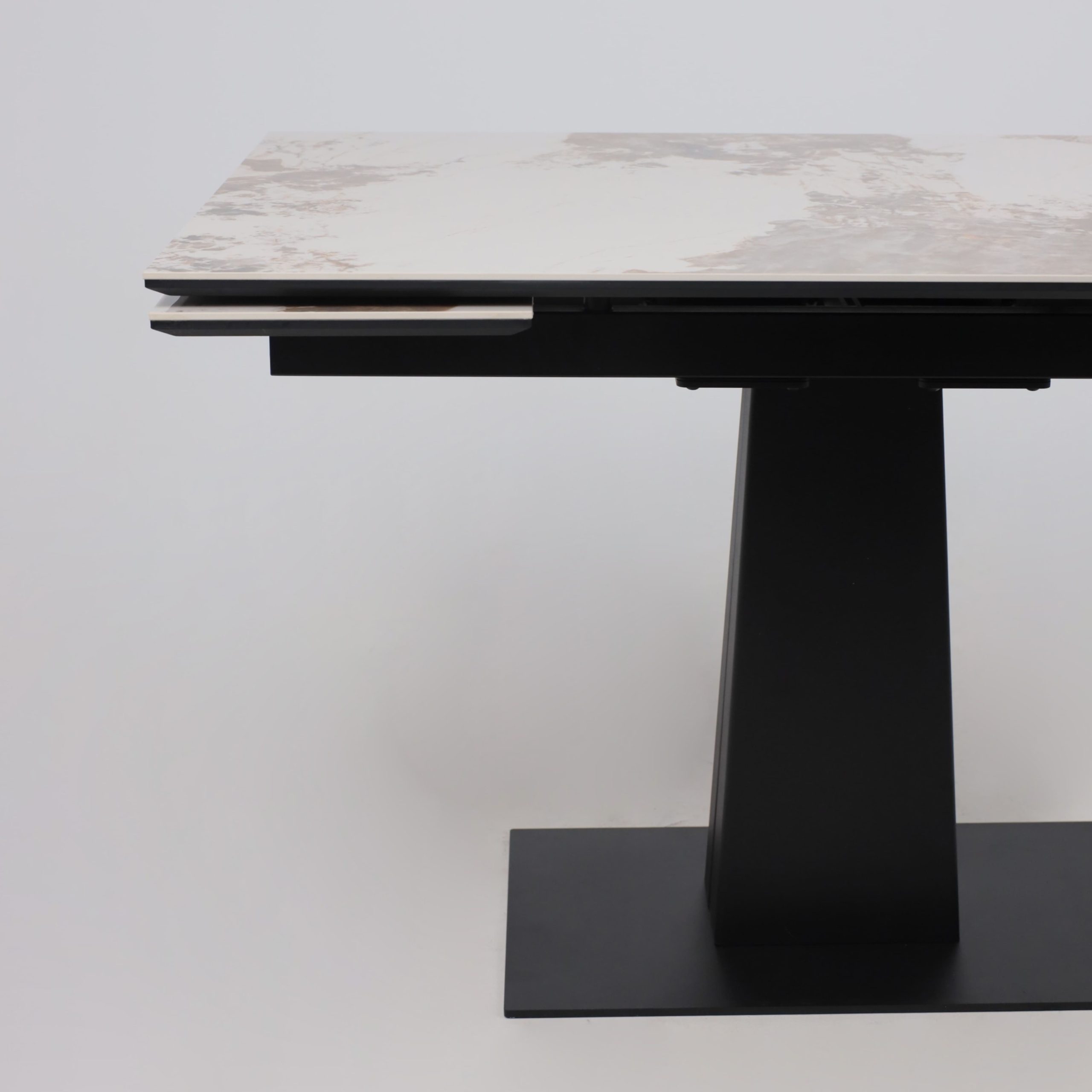 Стол AV 2119, МДФ+керамика, раздвижной 1200 (1800)*800 белый, глянцевый PANDORA/черный