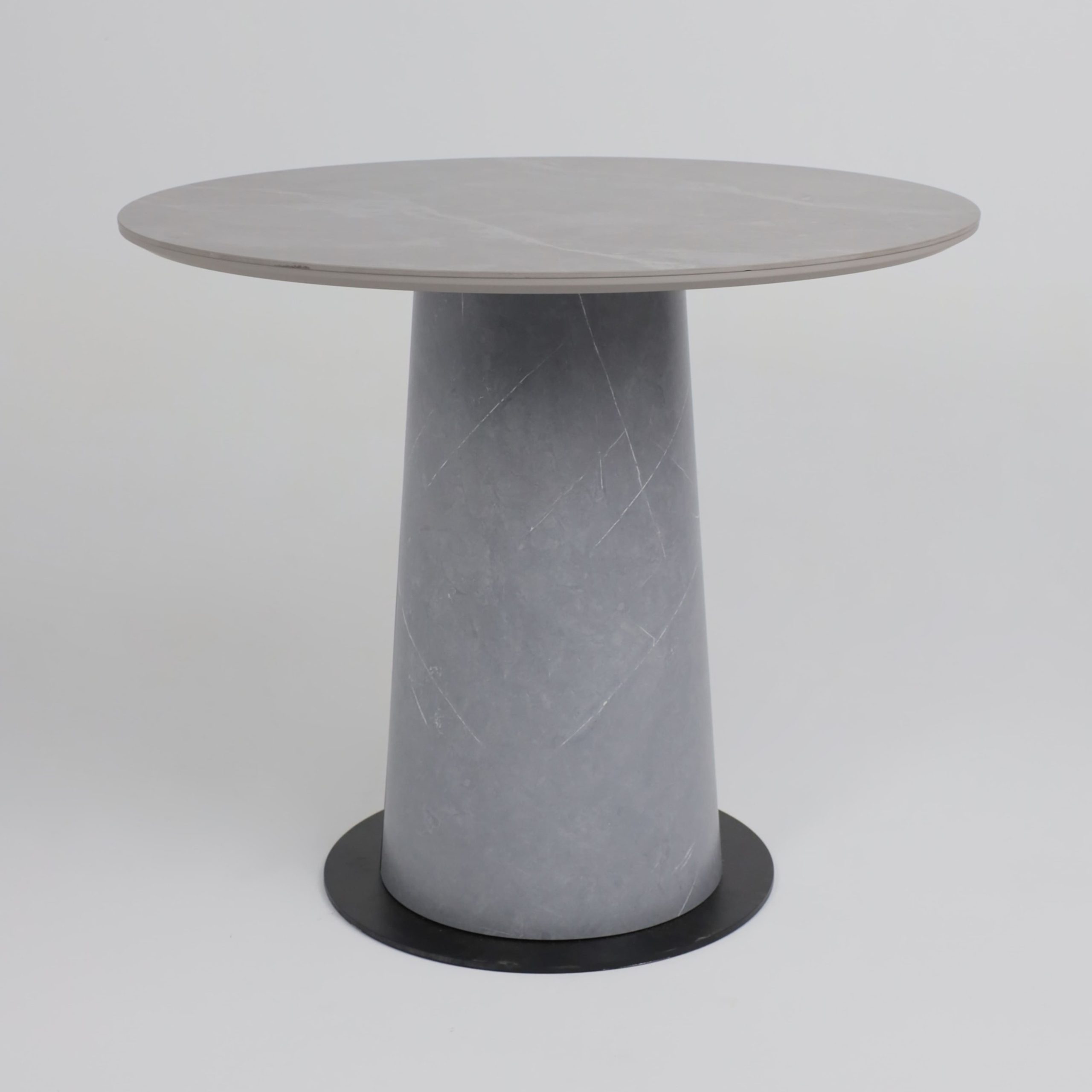 Стол AV 2317, МДФ+керамика, нераздвижной 900 серый, матовый LARKA GREY/черный+HPL Будда