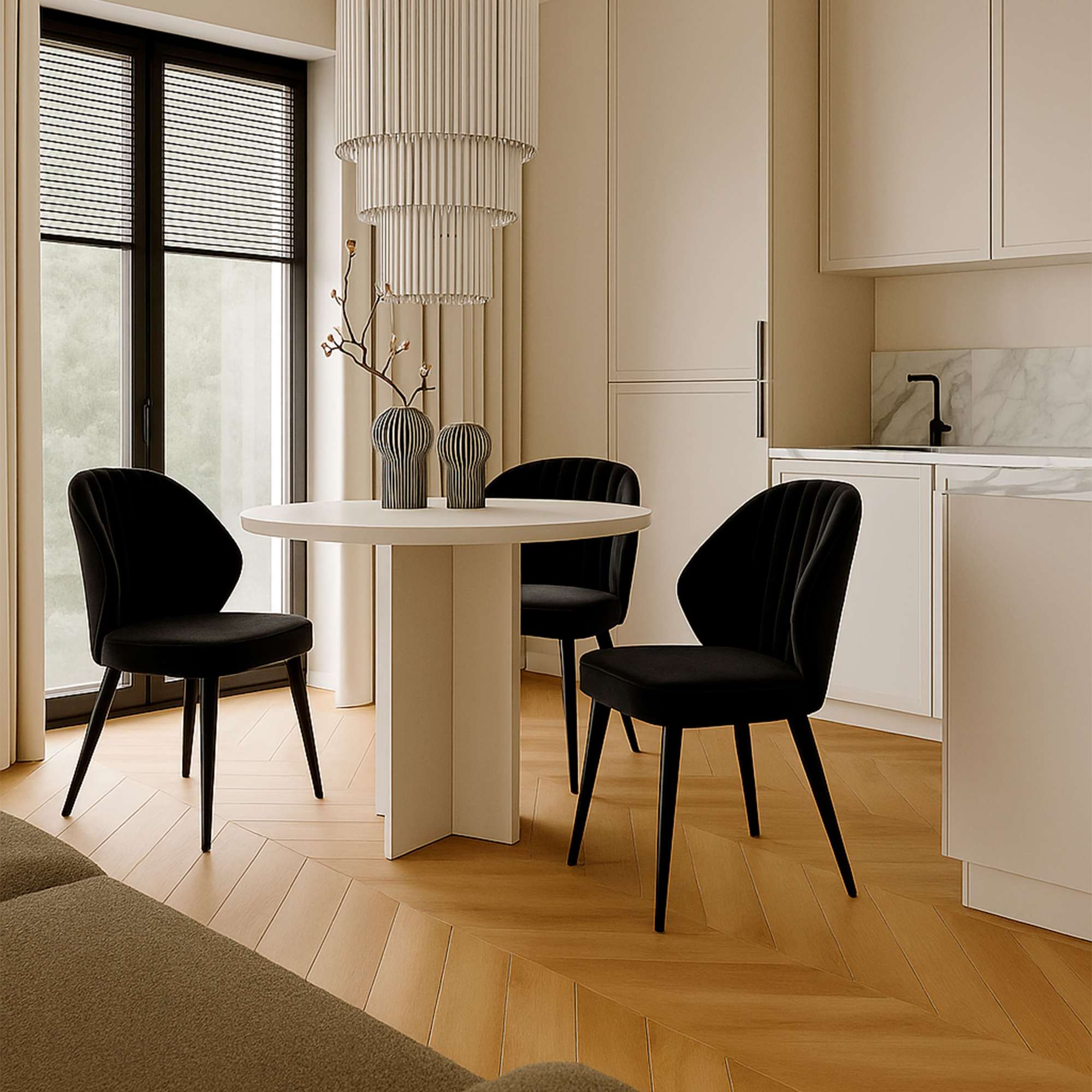 Стул MICHAEL-R1 360, d24 BLACK LUXчерный