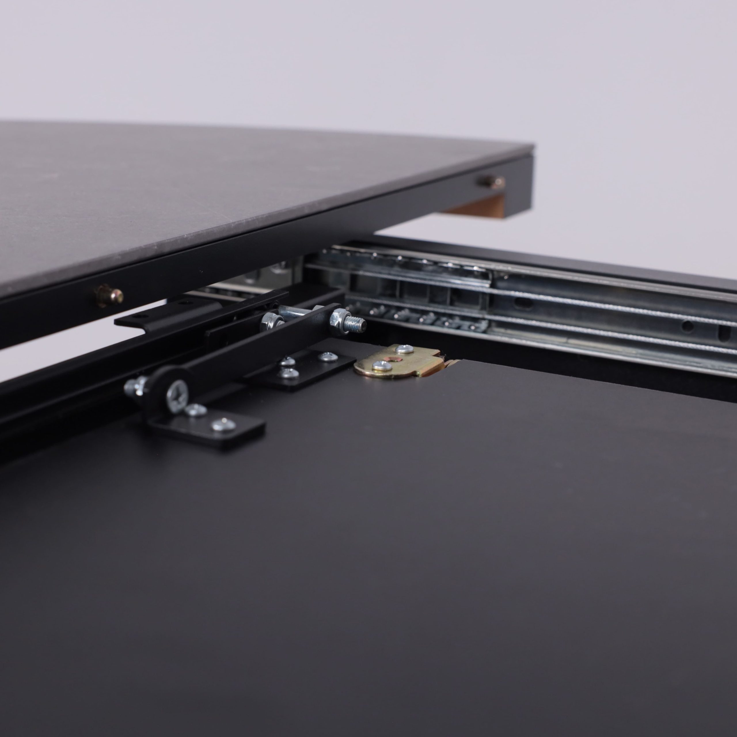 Стол ASKAR ROUND SLIDE-116, раздвижной круглый 116(156), BAYONA GREY PREMIUM CER/Черный