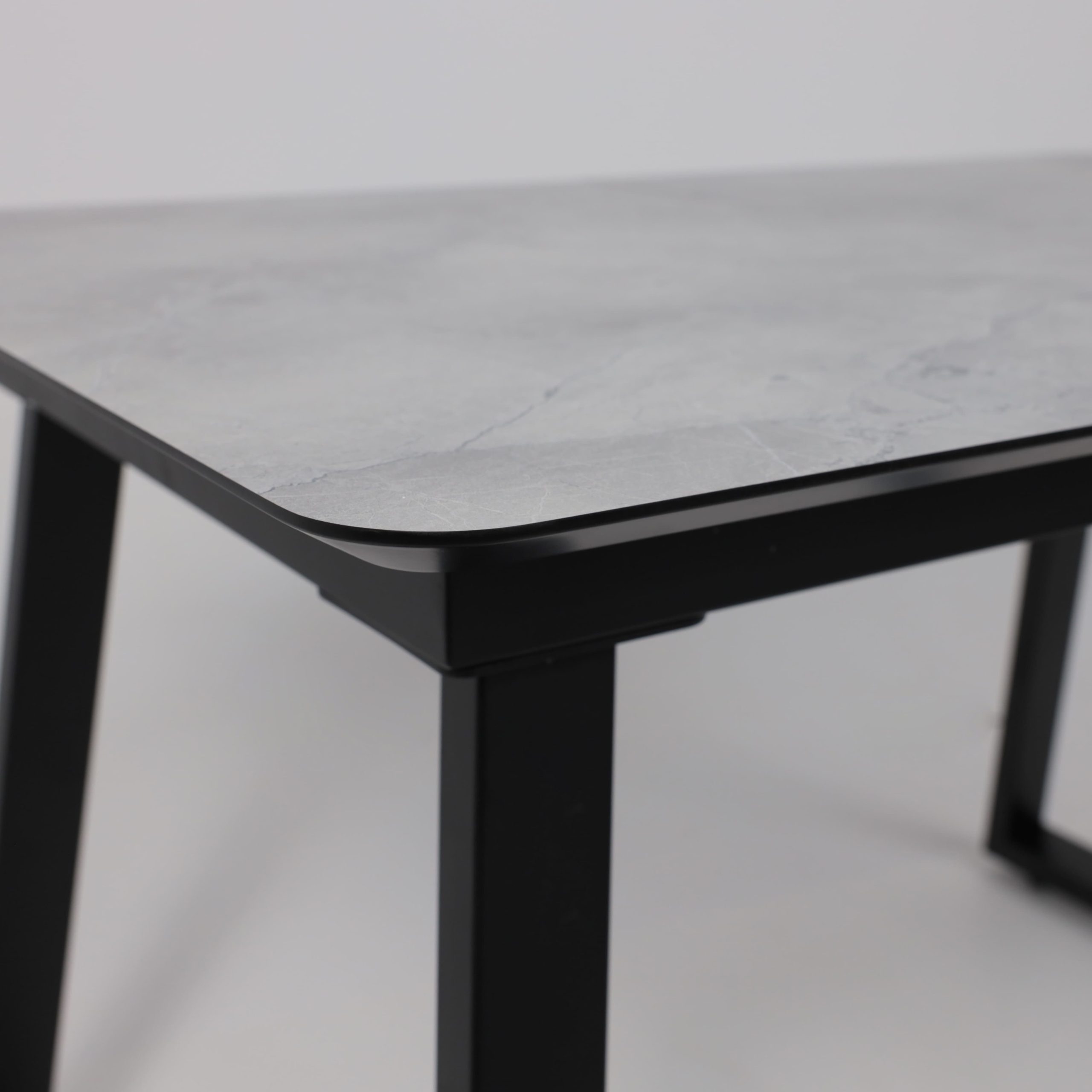 Стол AV 1208, HPL+МДФ,  раздвижной 1200 (1600)*800 Мрамор Марквина синий/черный