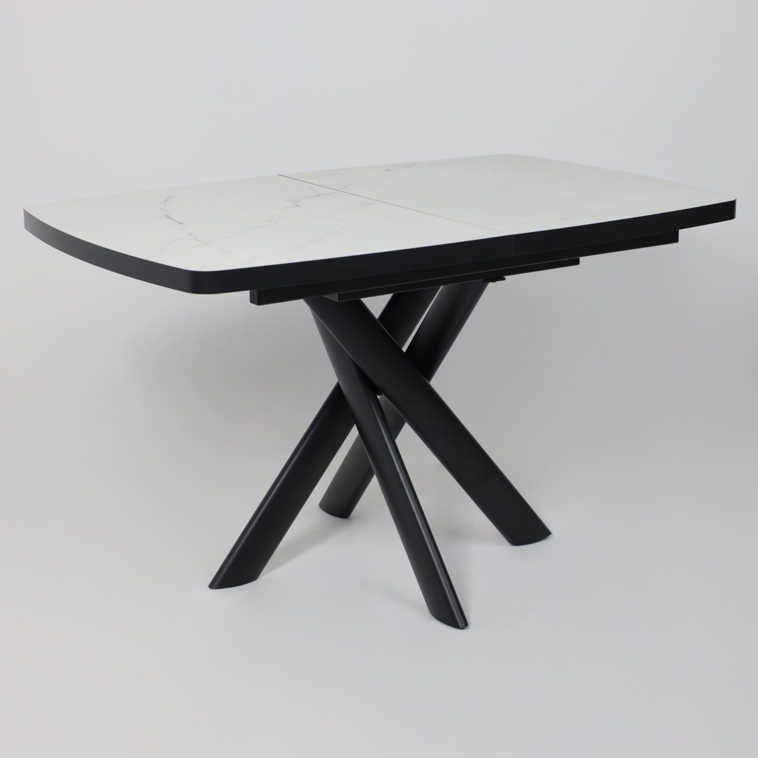 Стол LEONEL-130, раздвижной 130(165)х85, Кварцит-HPL/Черный