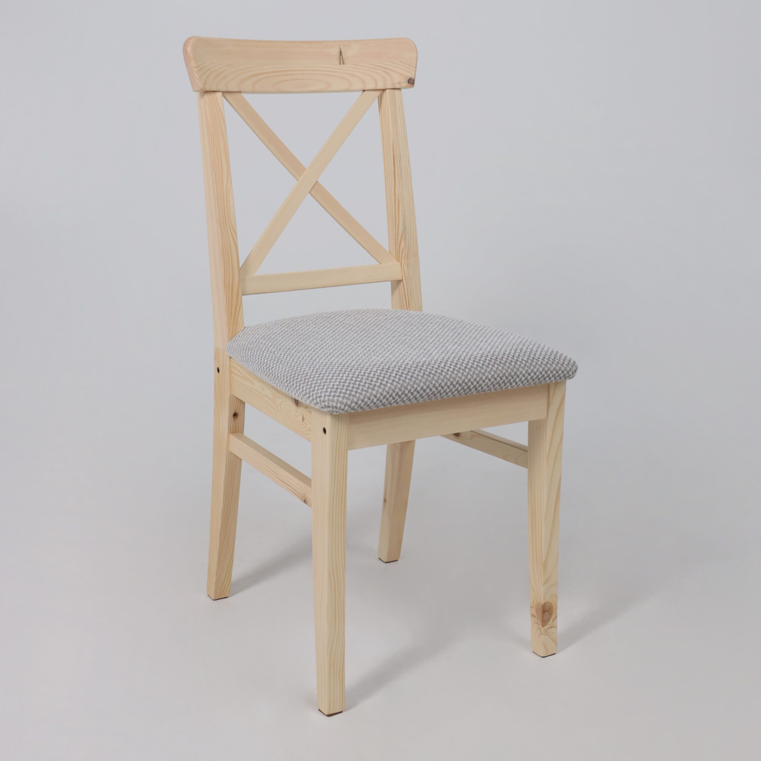 Стул Ингольф, тон 15, прозрачный лак/серая ткань Аризона дождь 149/2