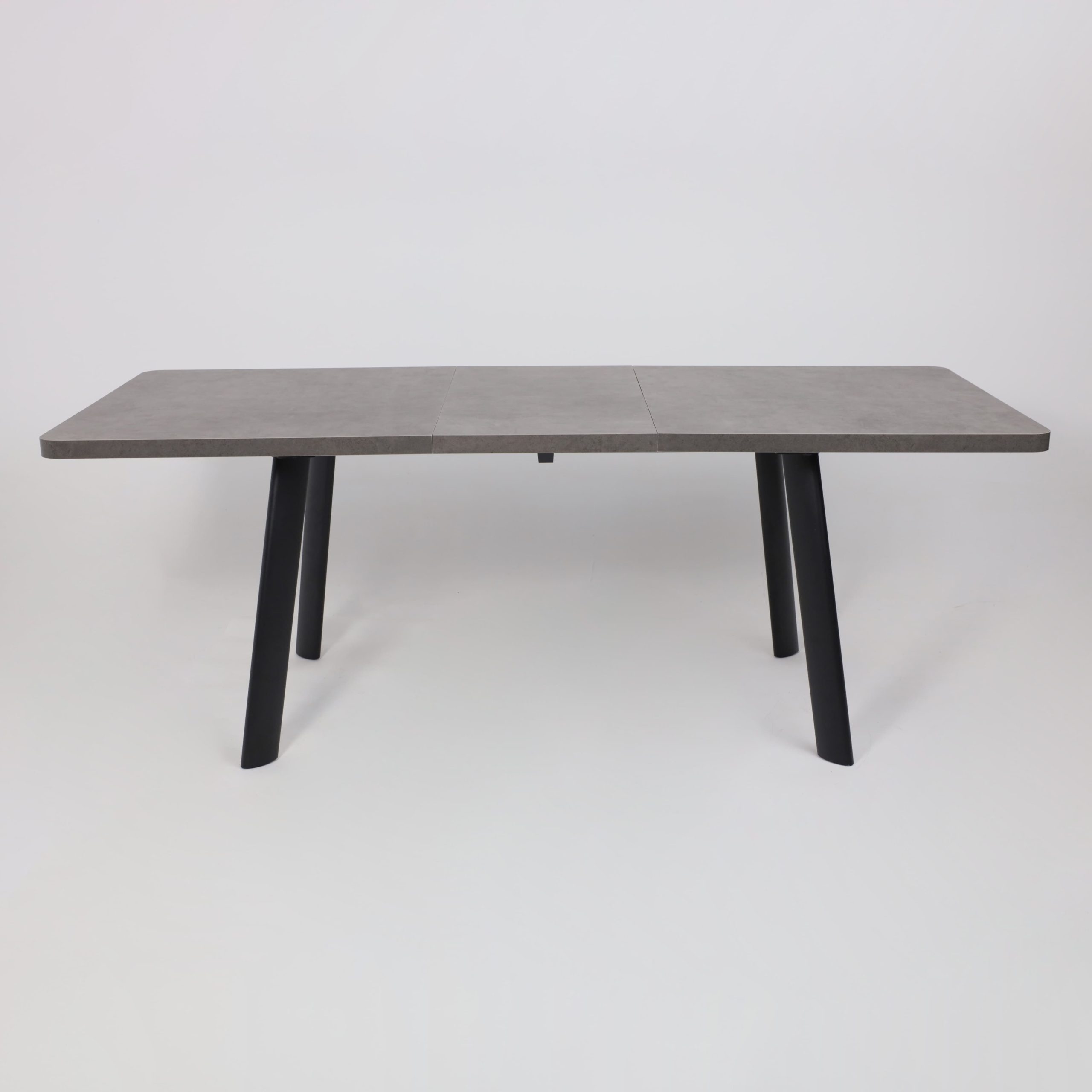 Стол LEON LUX RADIAL-160, раздвижной 160(205)х90, Дымчатая керамика/Чёрный