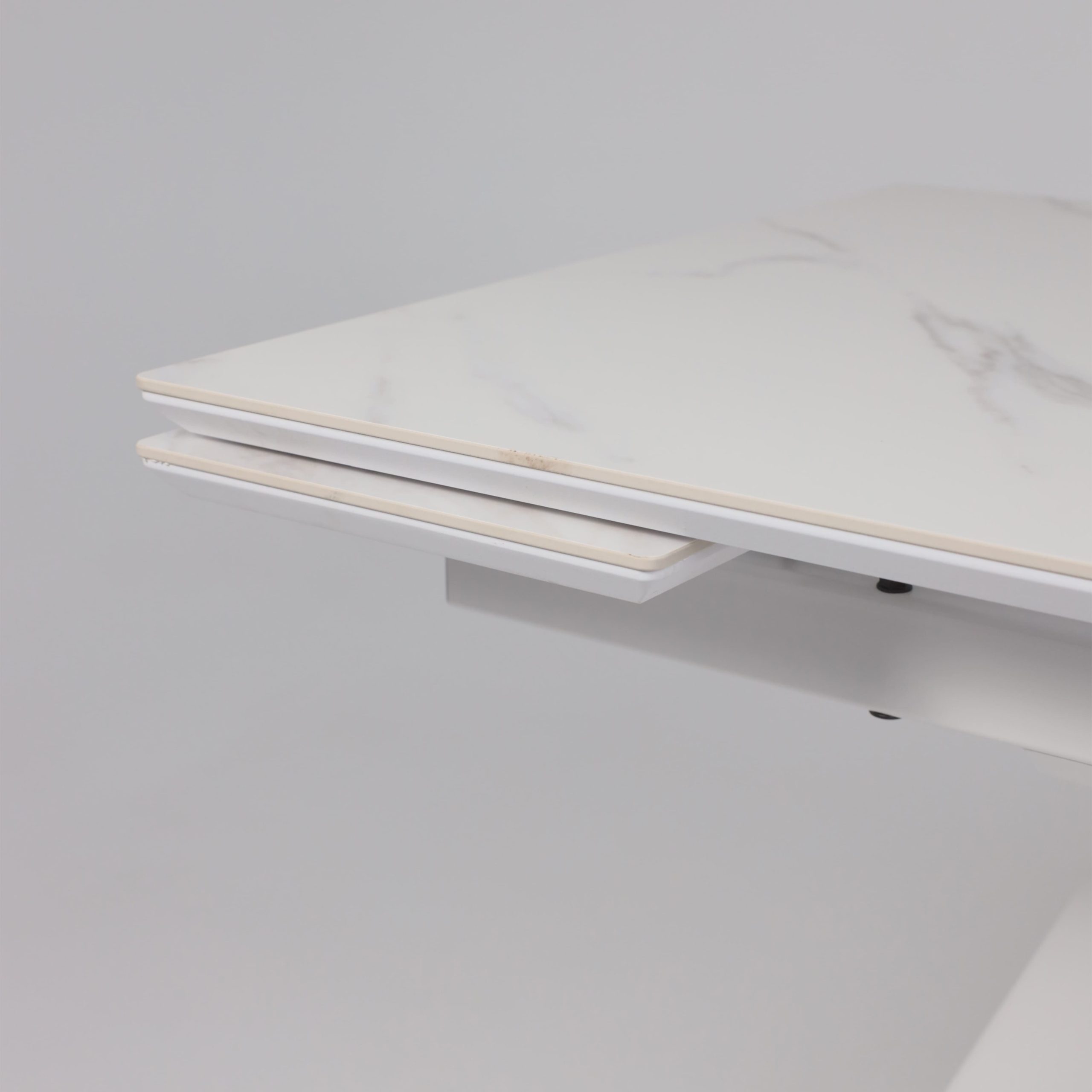 Стол JACK-120, раздвижной 120(30+30)х80, CALAKATTA ST CER/Белый