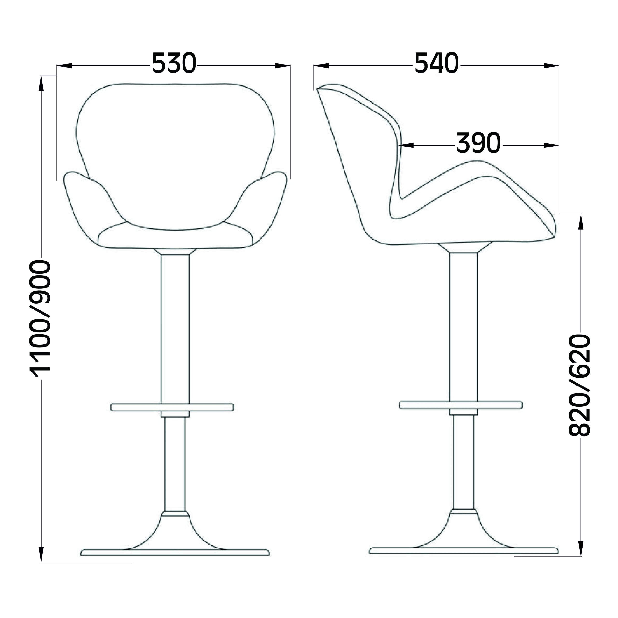Кресло барное BERLIN GB, Velutto 56 горчичный велюр/черный