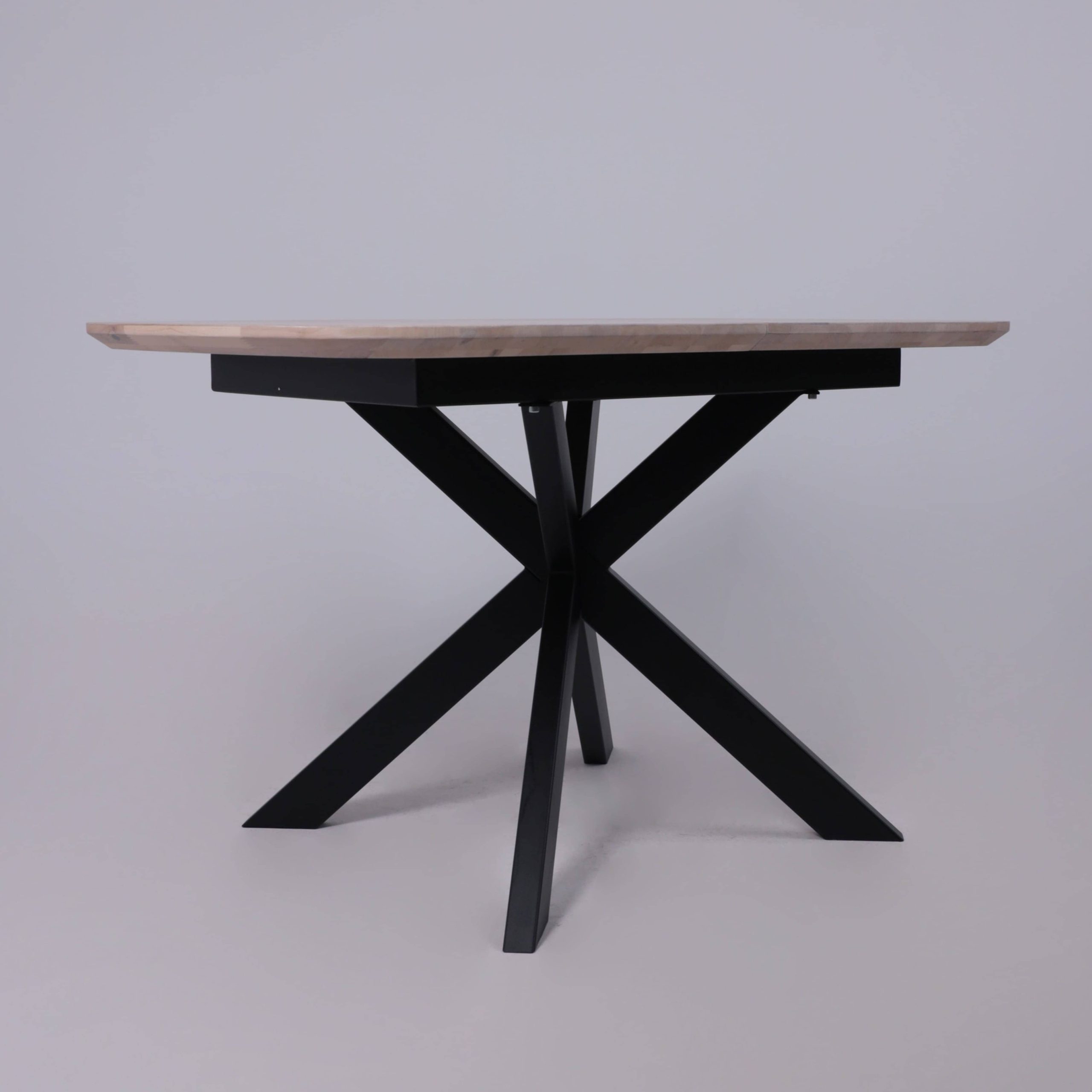 Стол ВЕЙВ раздвижной, 120(160)*80*75, дуб беленый/черный (ПрР-3 DSW (02) КСЕ/Р-80)