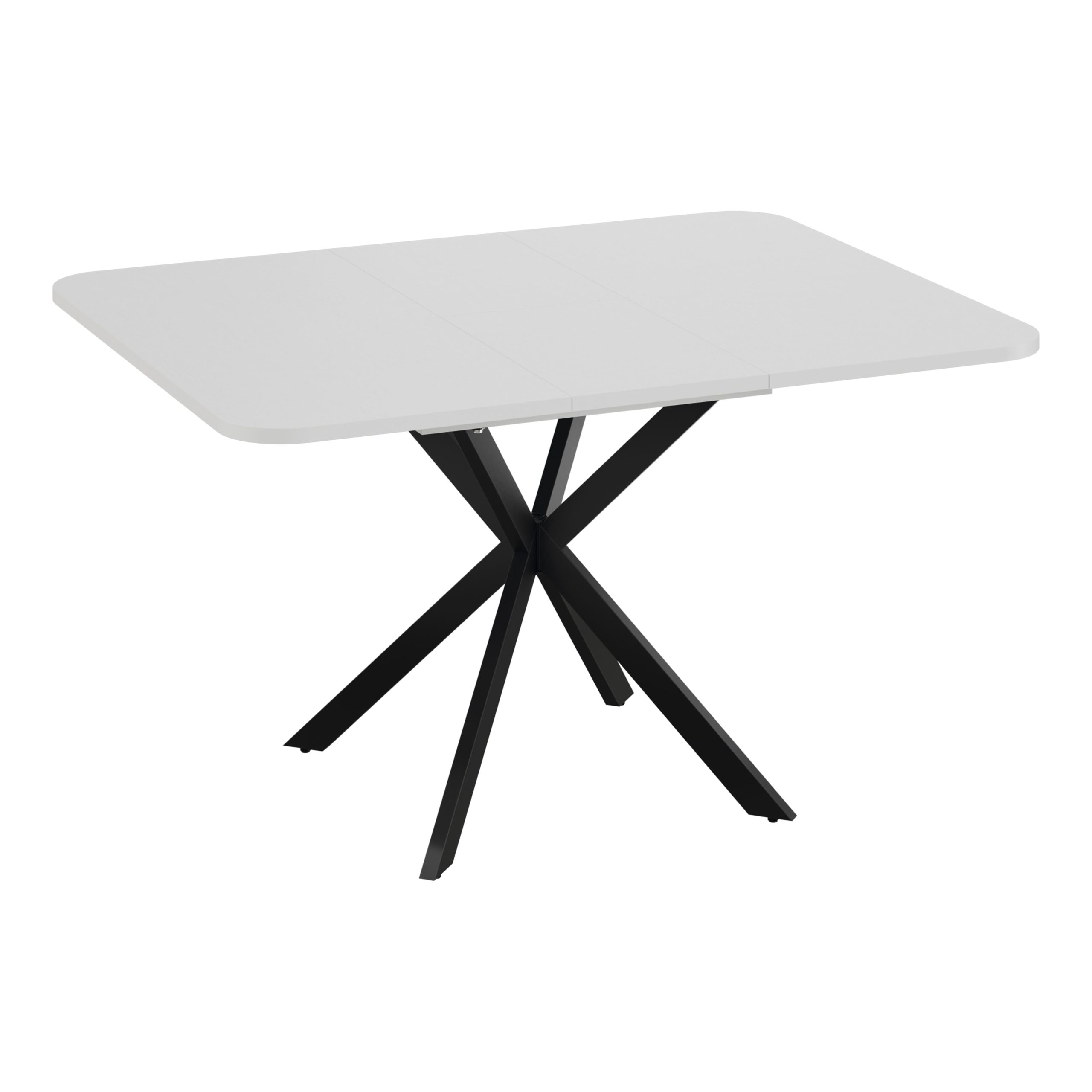Стол раздвижной ЛИССАБОН Тип 1, 1000(1315)х1001х750, черные опоры/белый