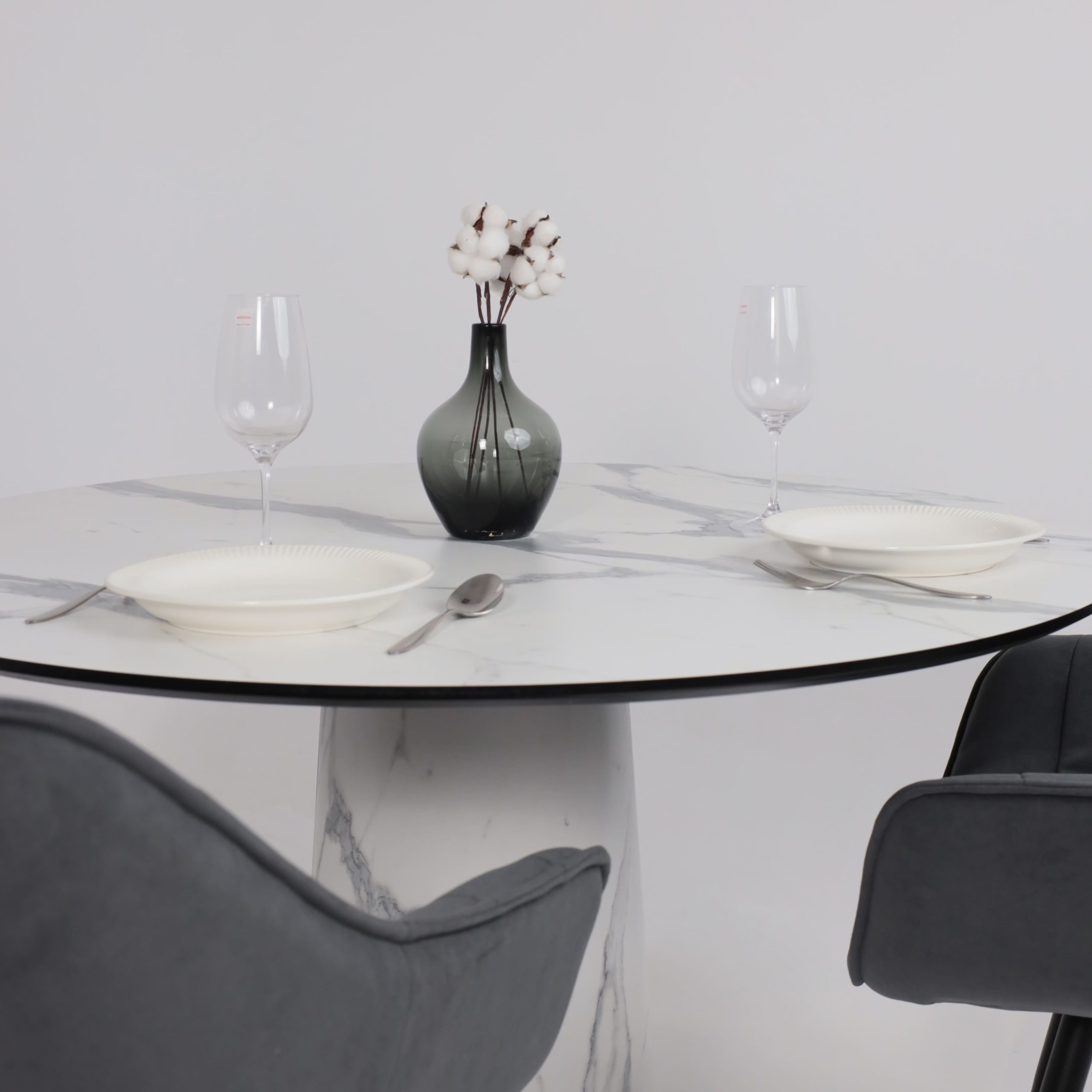 Стол AV 1317, HPL+МДФ, нераздвижной 1200 Мрамор белый/черный