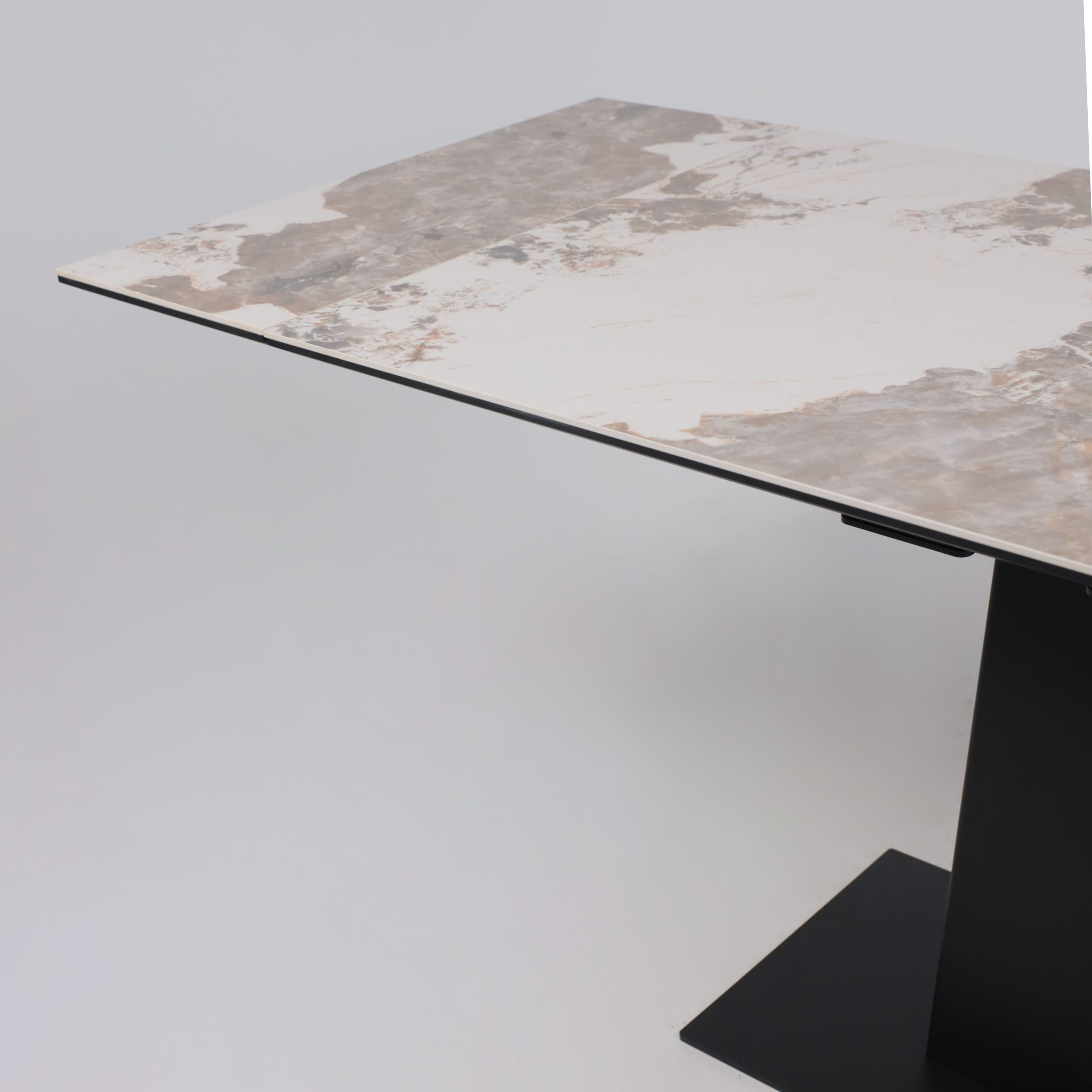 Стол AV 2119, МДФ+керамика, раздвижной 1200 (1800)*800 белый, глянцевый PANDORA/черный