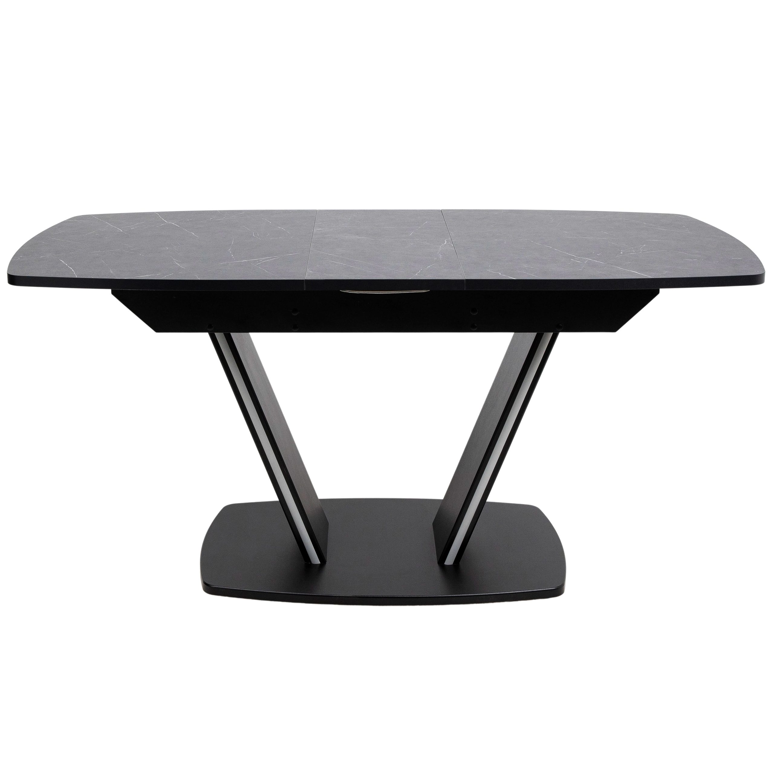 Стол ДРЕЗДЕН, пластик премиум 1300(1615)*800, Камень черный/Черный