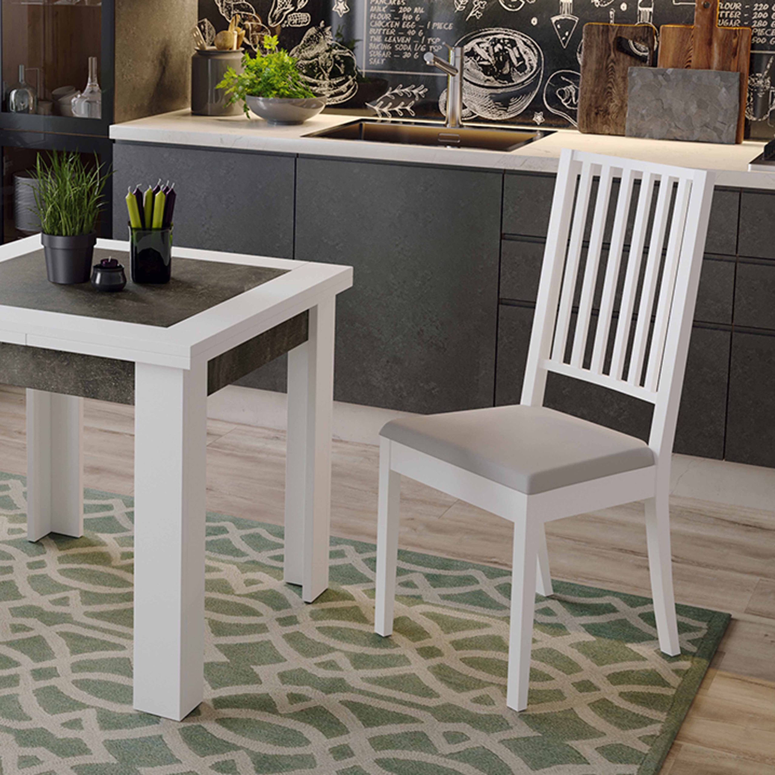 Стол раздвижной ХЬЮСТОН Тип 3, 790(1480)*790, ателье темный/белый