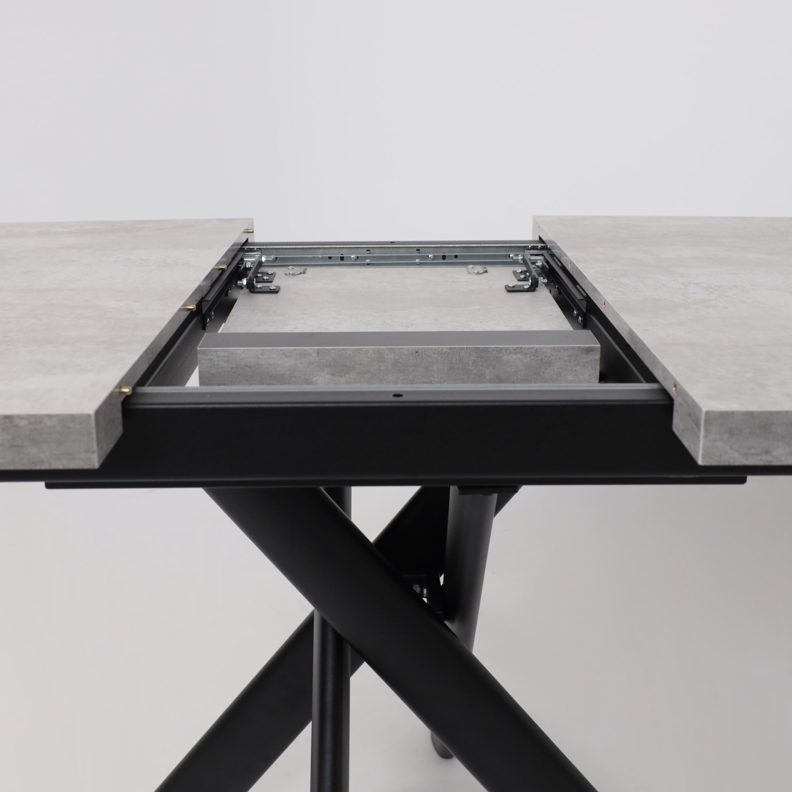 Стол LEONEL-130, раздвижной 130(165)х85, Серый сланец/Черный