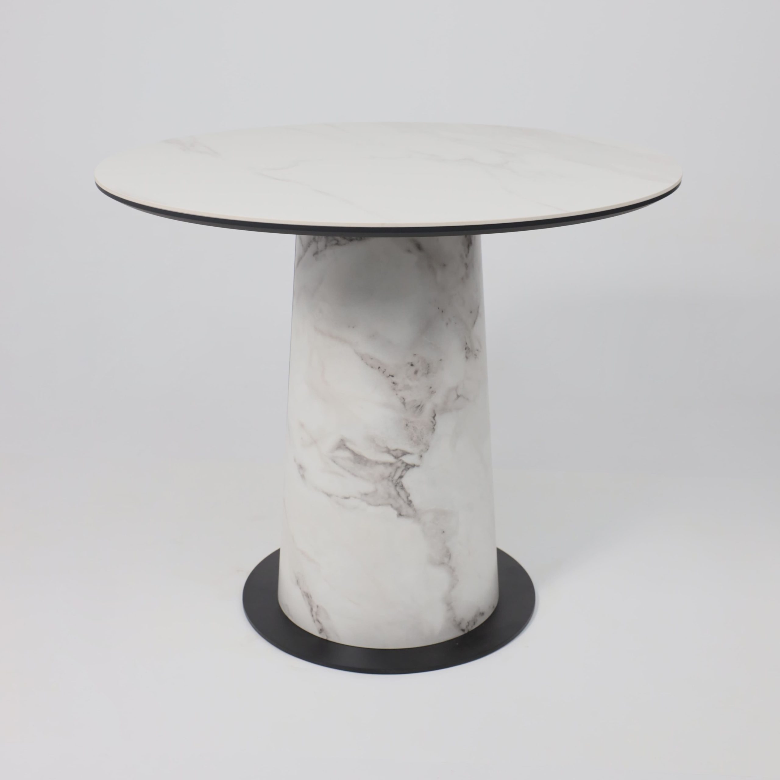 Стол AV 2317, МДФ+керамика, нераздвижной 900 белый, матовый SNOW WHITE/черный+HPL Виктори натуральный