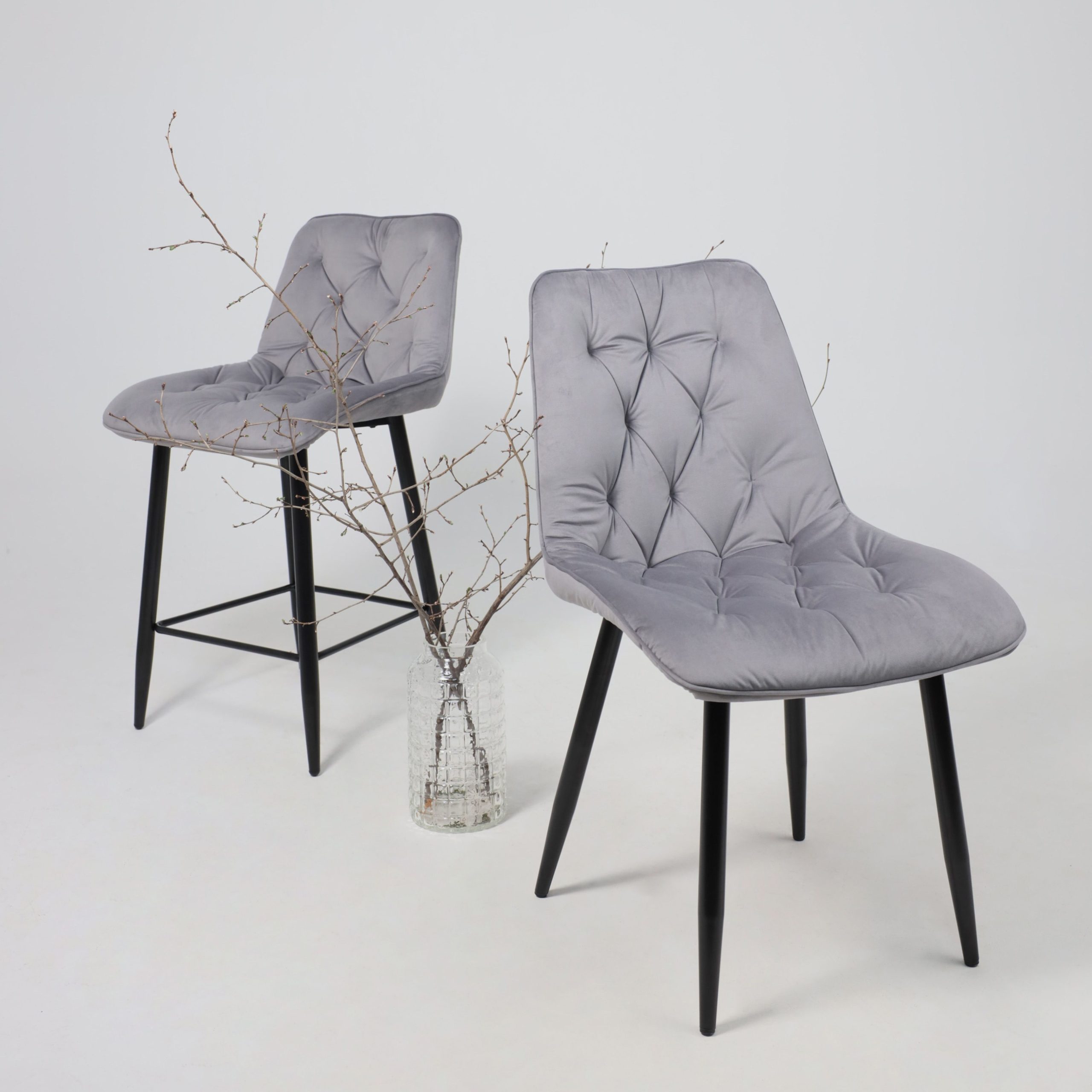 Стул ASTRA, 2, светло-серый велюр HLR-20/черный