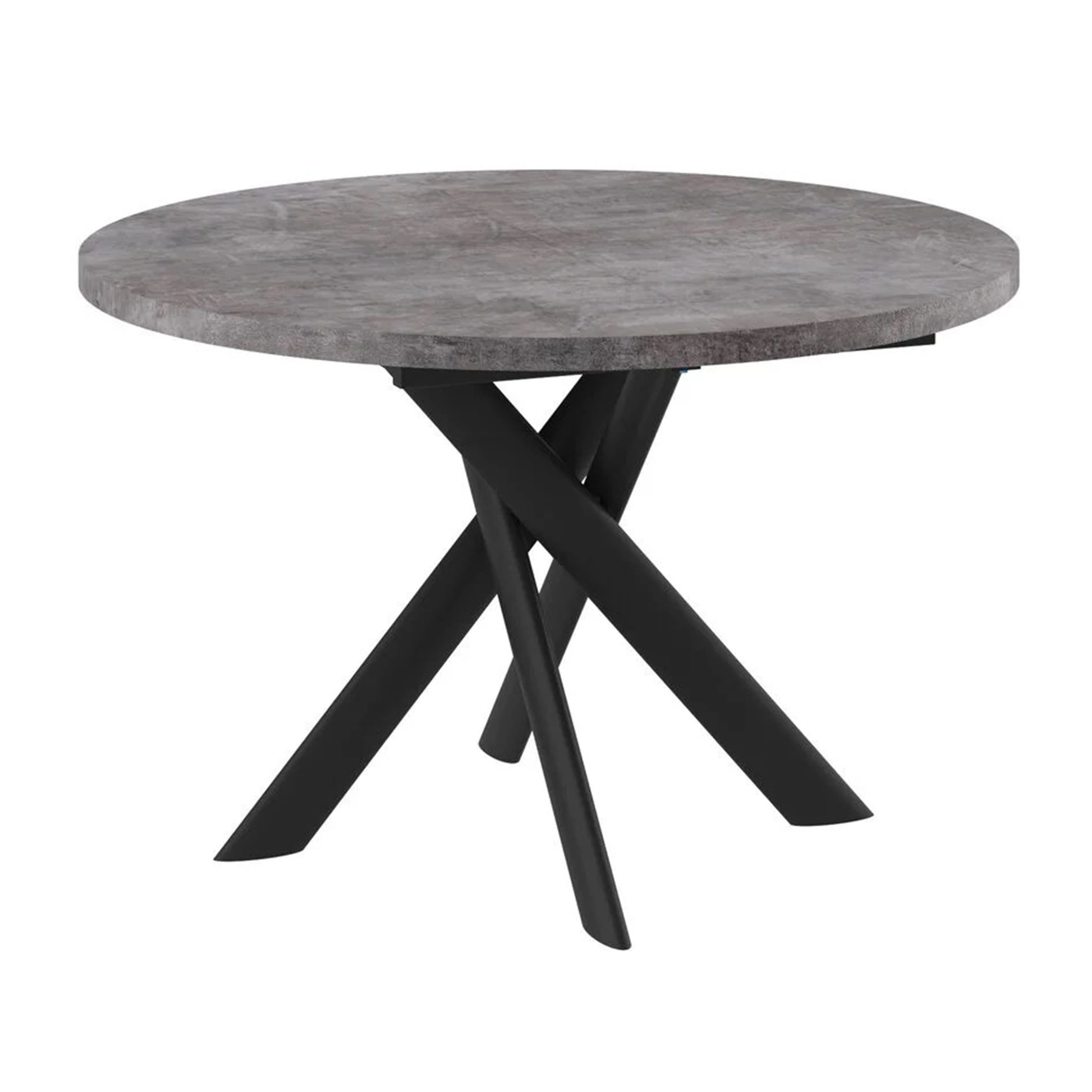 Стол RONALDO-120, круглый раздвижной 120(160), ДЫМЧАТАЯ КЕРАМИКА/Черный