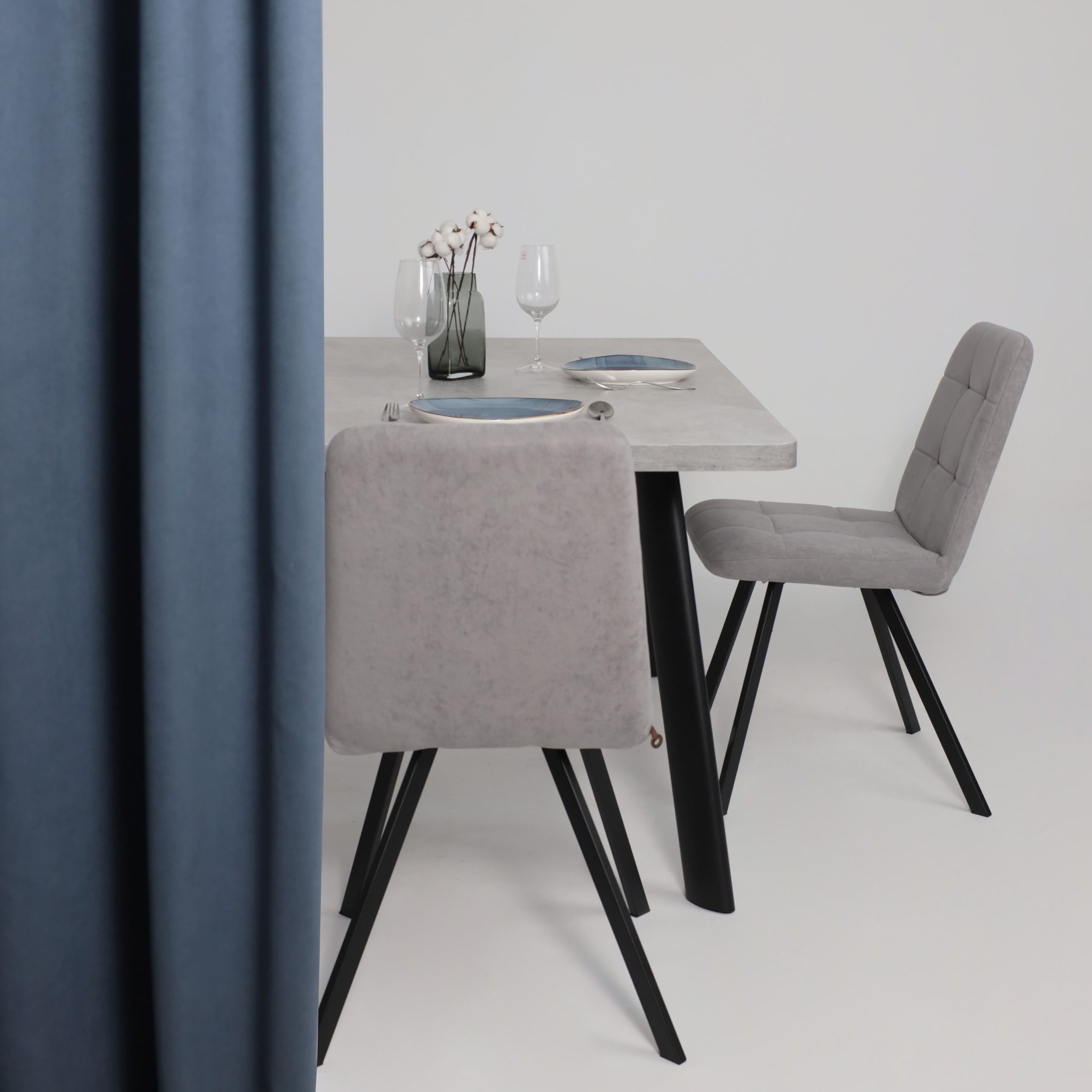 Стол LEON LUX RADIAL-160, раздвижной 160(205)х90, Серый сланец/Чёрный