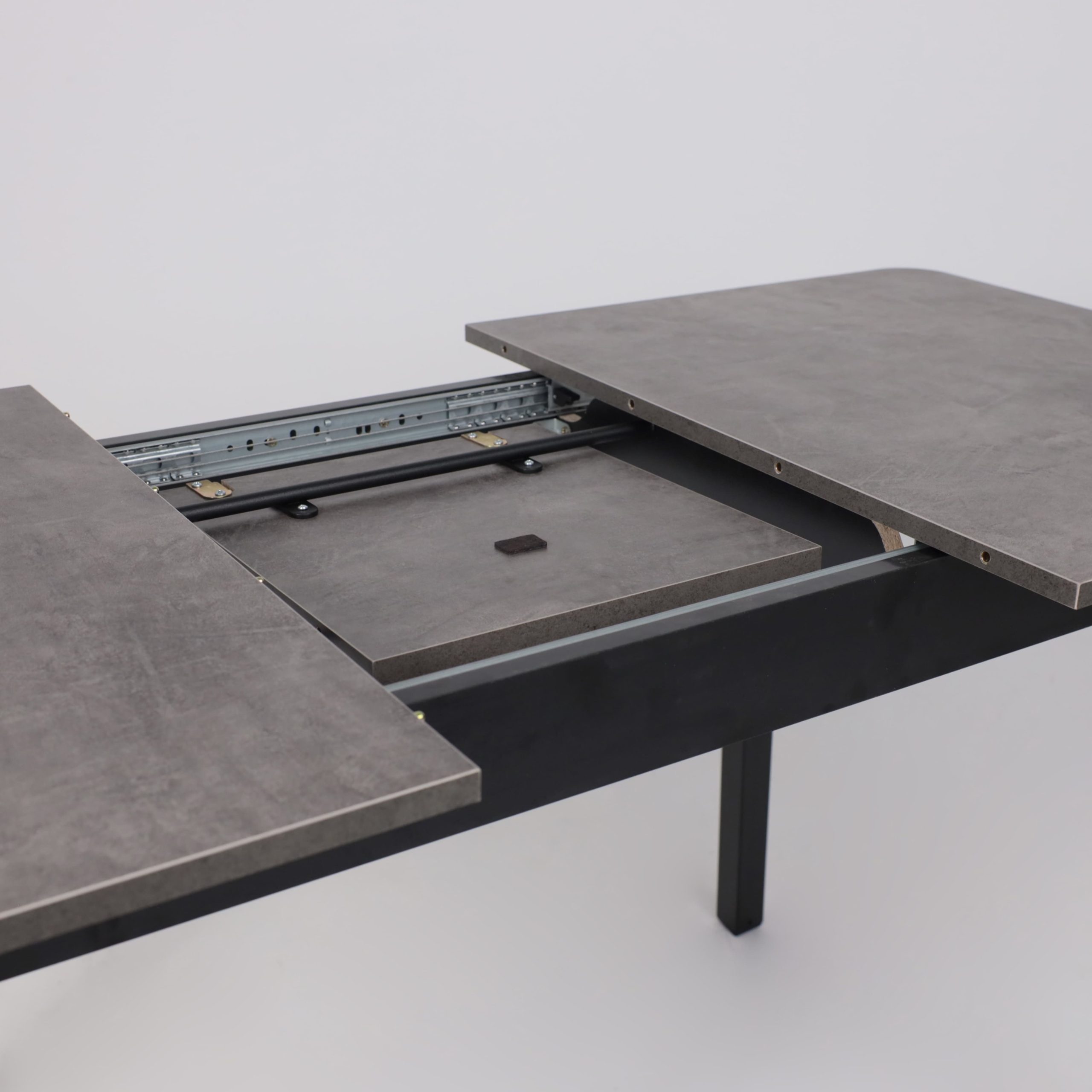 Стол TIRK RADIAL-110, раздвижной 110(142)х70, Дымчатая керамика/Чёрный