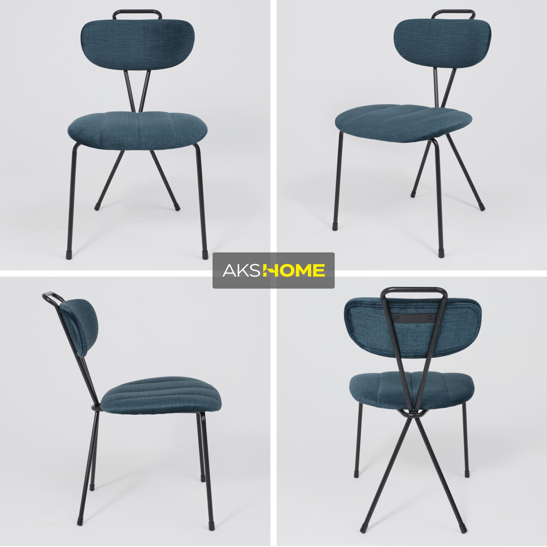 Стул TORI, темно-бирюзовый велюр VOSS 86/черный