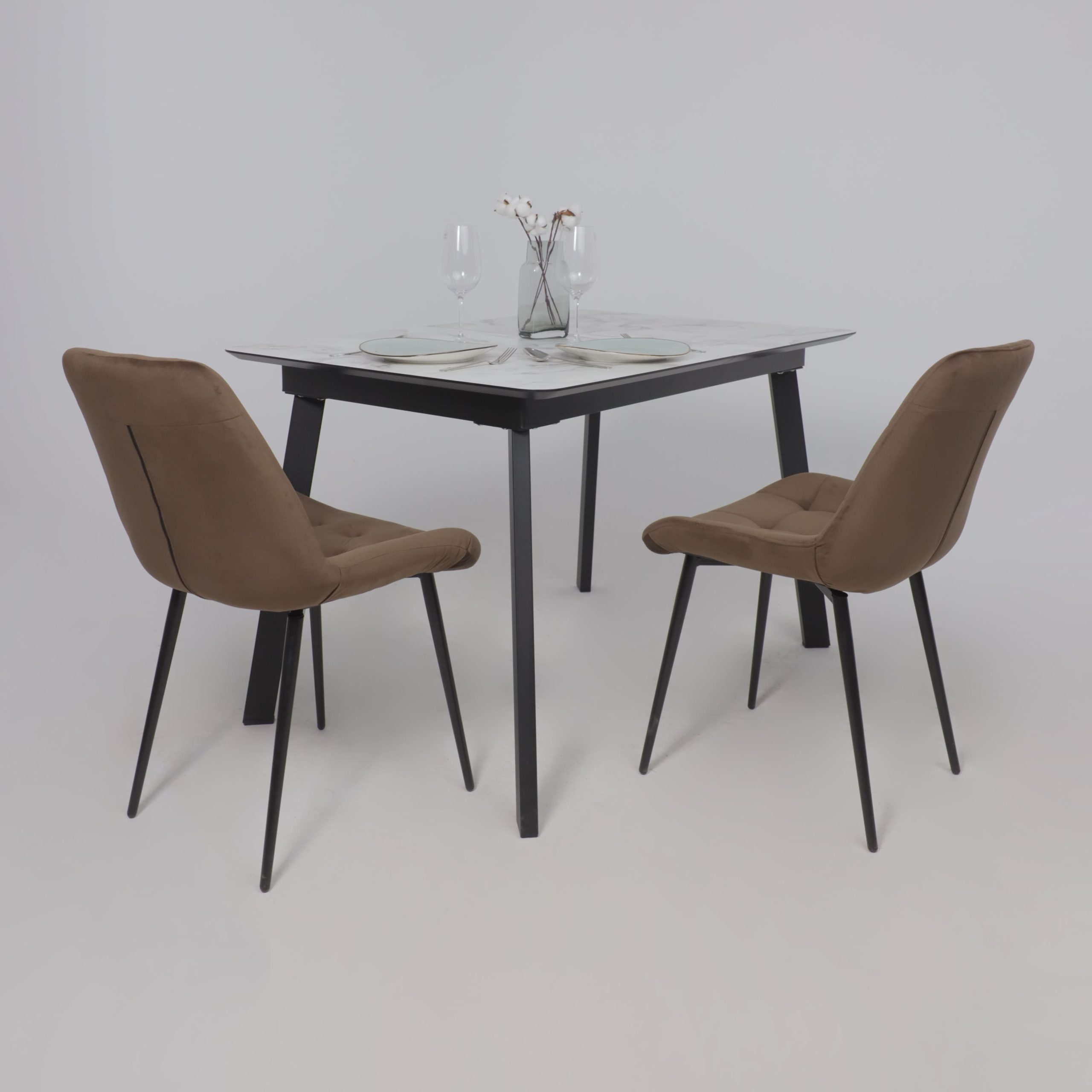 Стул AV 405, шоколадный бархат Confetti chocolate/черный