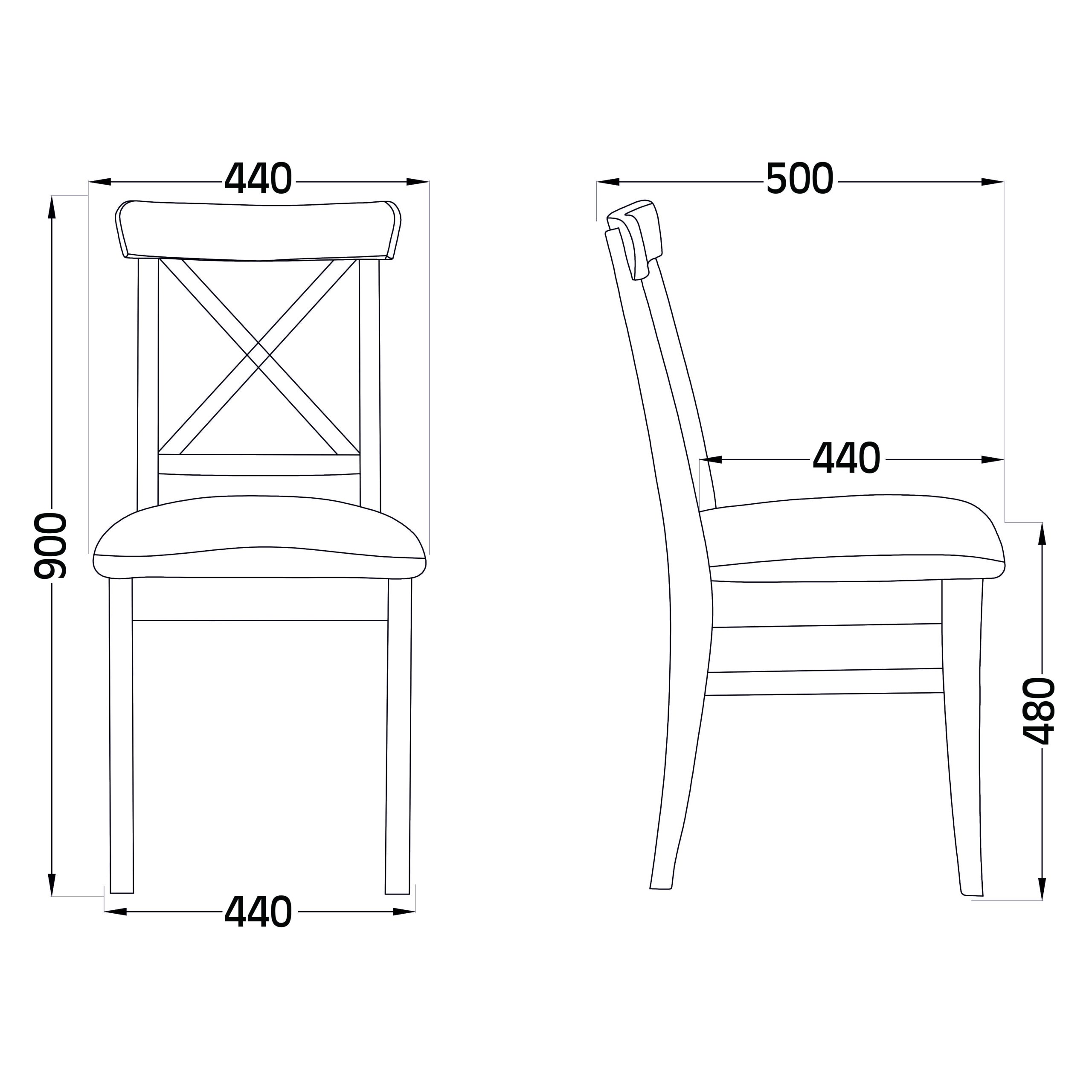Стул Ингольф, тон 15, прозрачный лак/серая ткань Аризона дождь 149/2