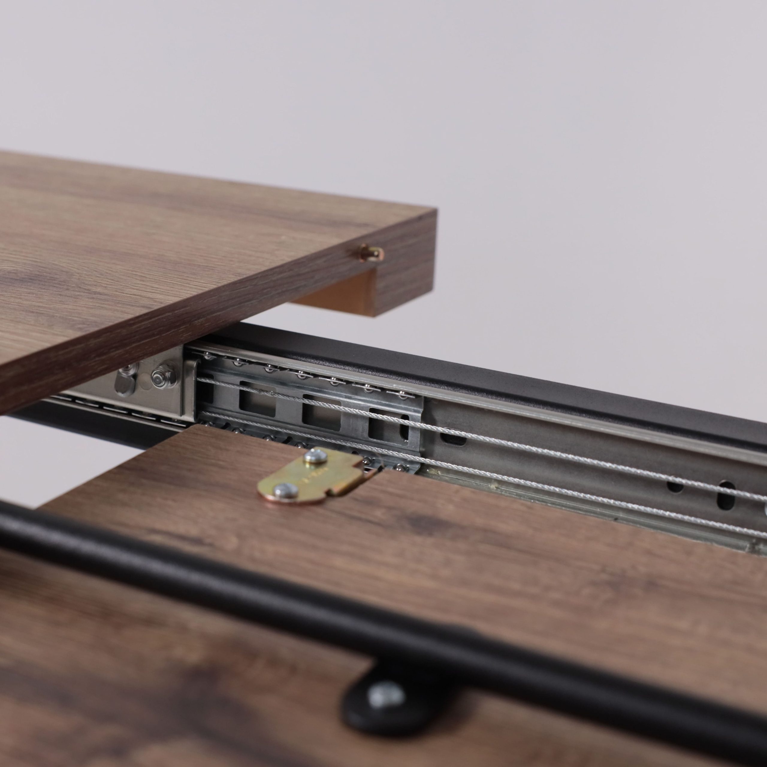 Стол LEON LUX RADIAL-160, раздвижной 160(205)х90, Дуб Веллингтон/Чёрный