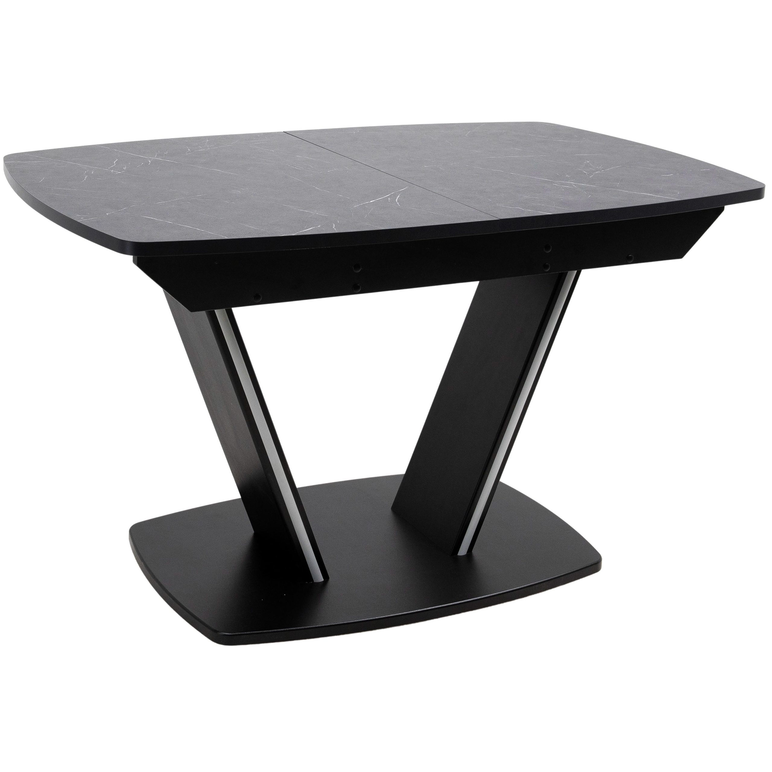 Стол ДРЕЗДЕН, пластик премиум 1300(1615)*800, Камень черный/Черный