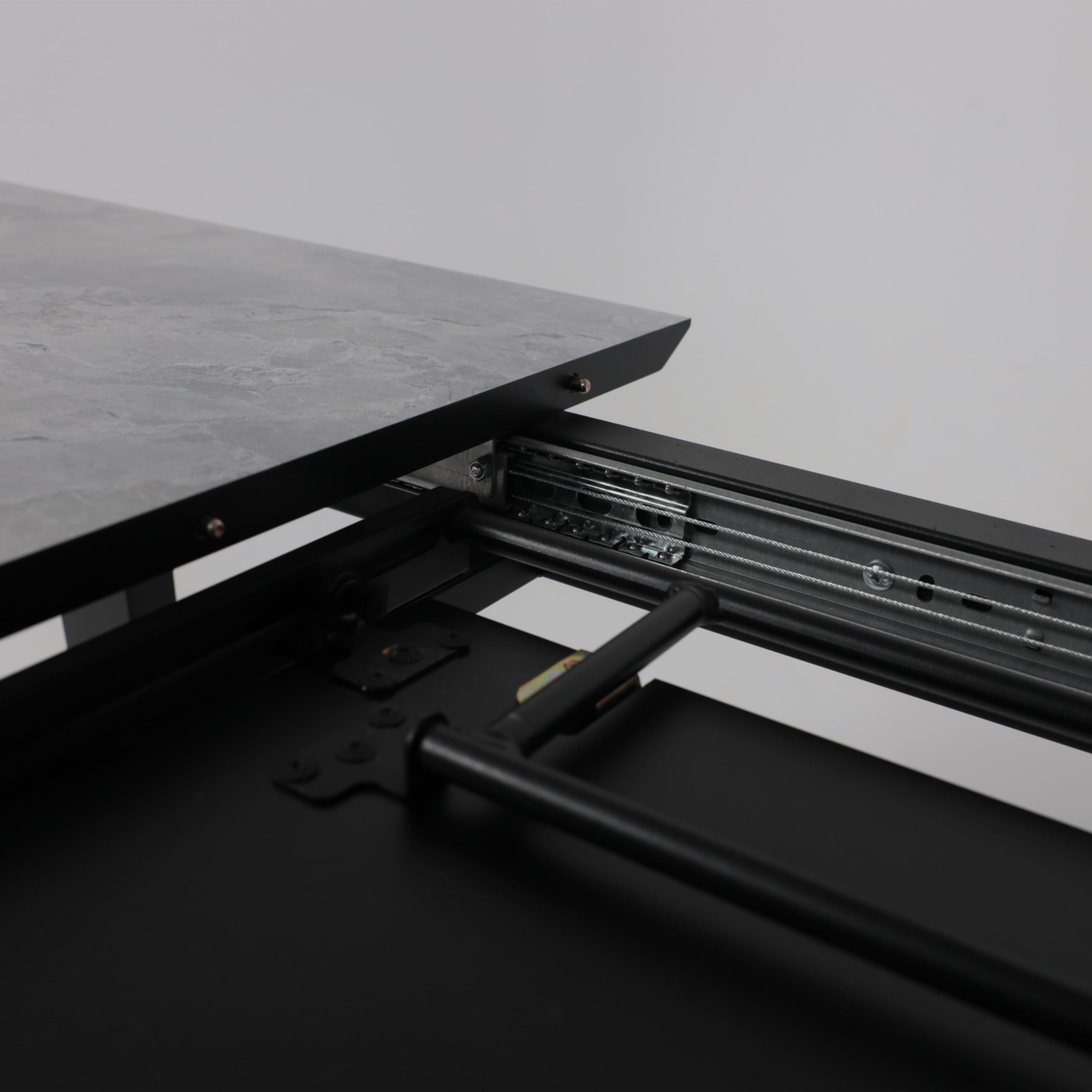 Стол AV 1208, HPL+МДФ,  раздвижной 1200 (1600)*800 Мрамор Марквина синий/черный