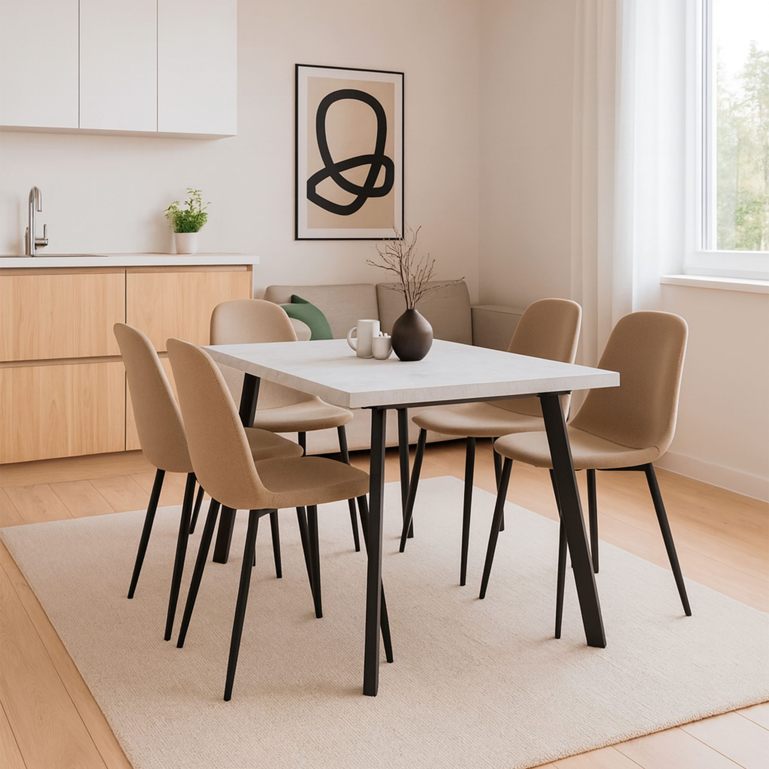 Стол BORG-140, раздвижной 140(180)х85, Серый сланец/Чёрный