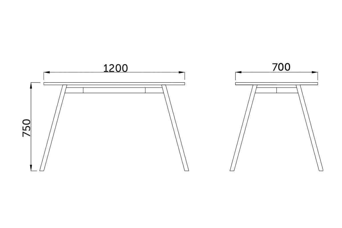 Стол GERDA, 120*70*75, стекло/металл