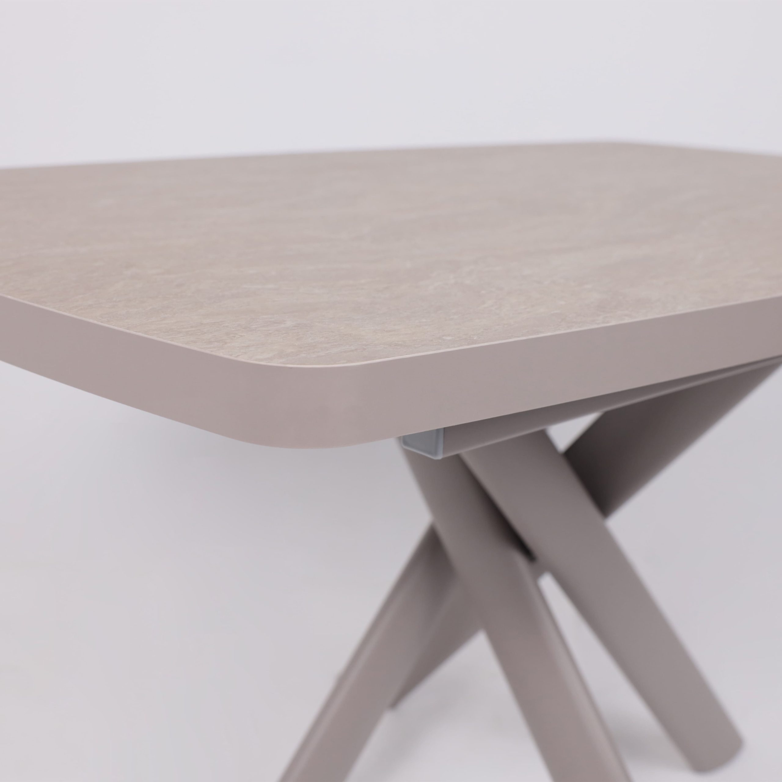 Стол LEONEL-130, раздвижной 130(165)х85, Бежевый камень-HPL/Капучино