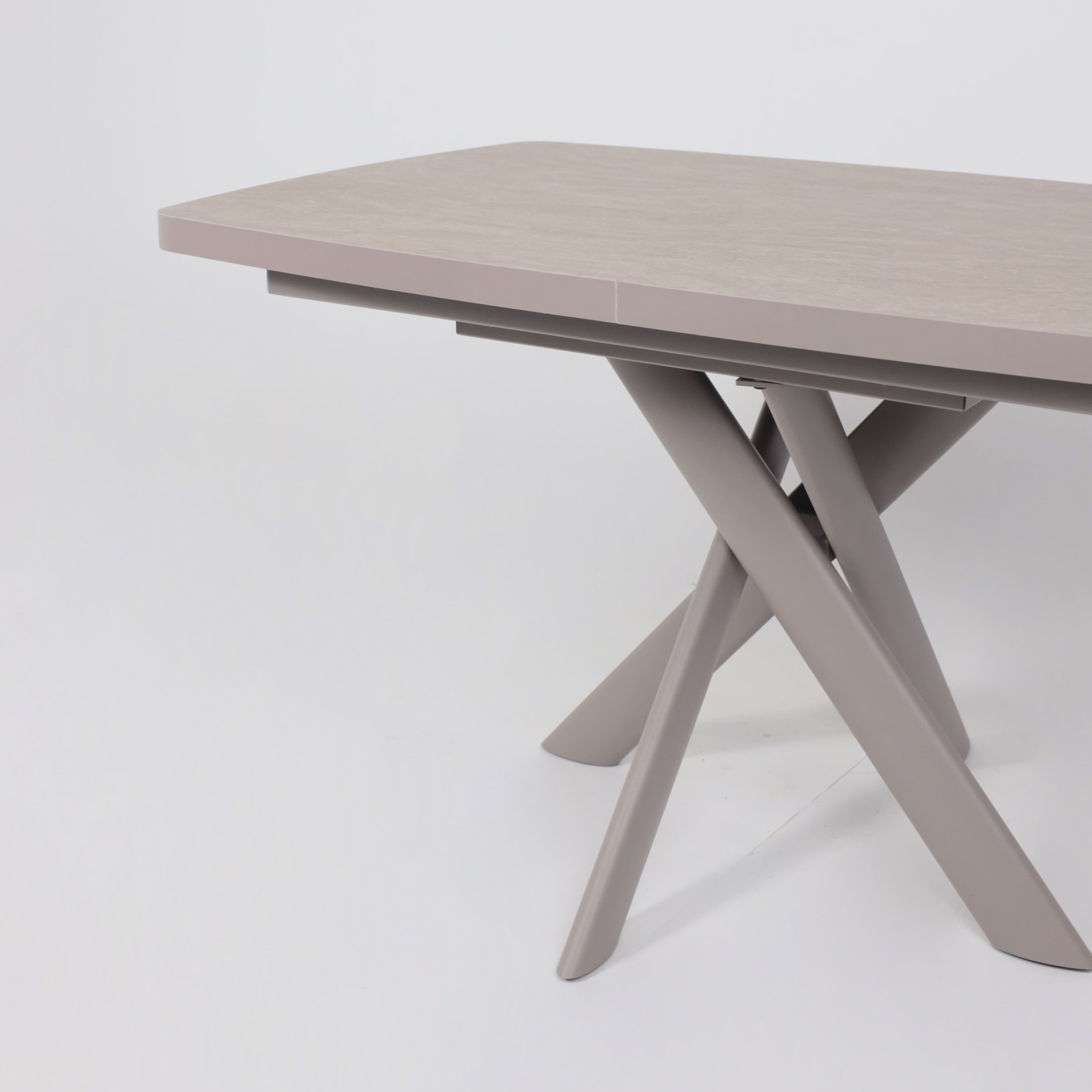 Стол LEONEL-130, раздвижной 130(165)х85, Бежевый камень-HPL/Капучино