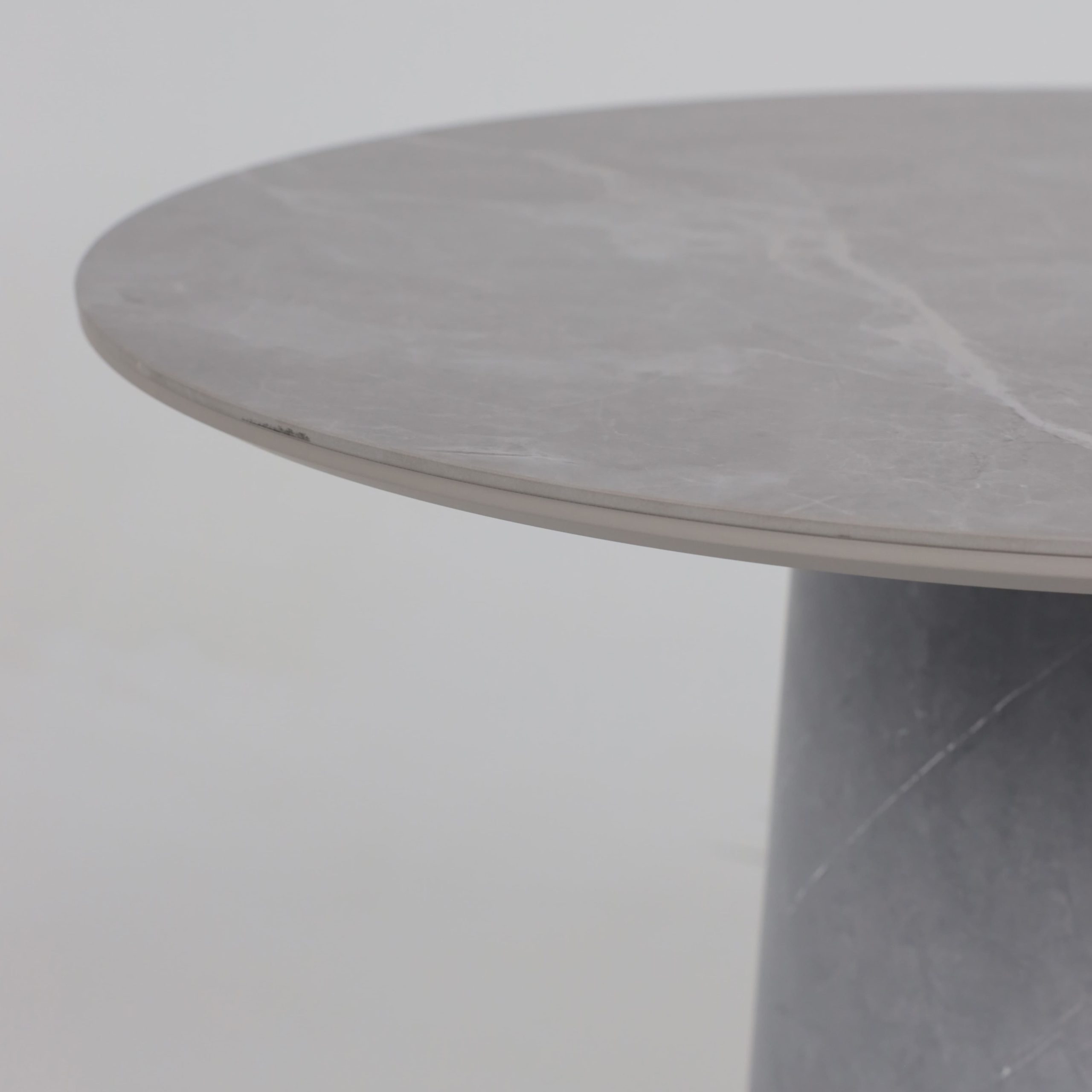 Стол AV 2317, МДФ+керамика, нераздвижной 900 серый, матовый LARKA GREY/черный+HPL Будда